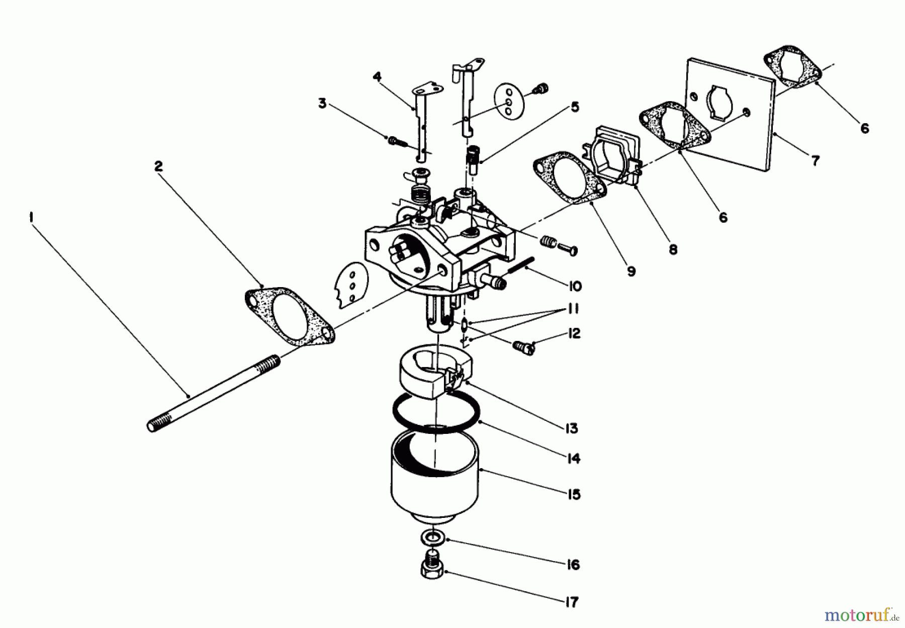  Toro Neu Mowers, Walk-Behind Seite 1 20747 - Toro Lawnmower, 1985 (5000001-5999999) CARBURETOR ASSEMBLY