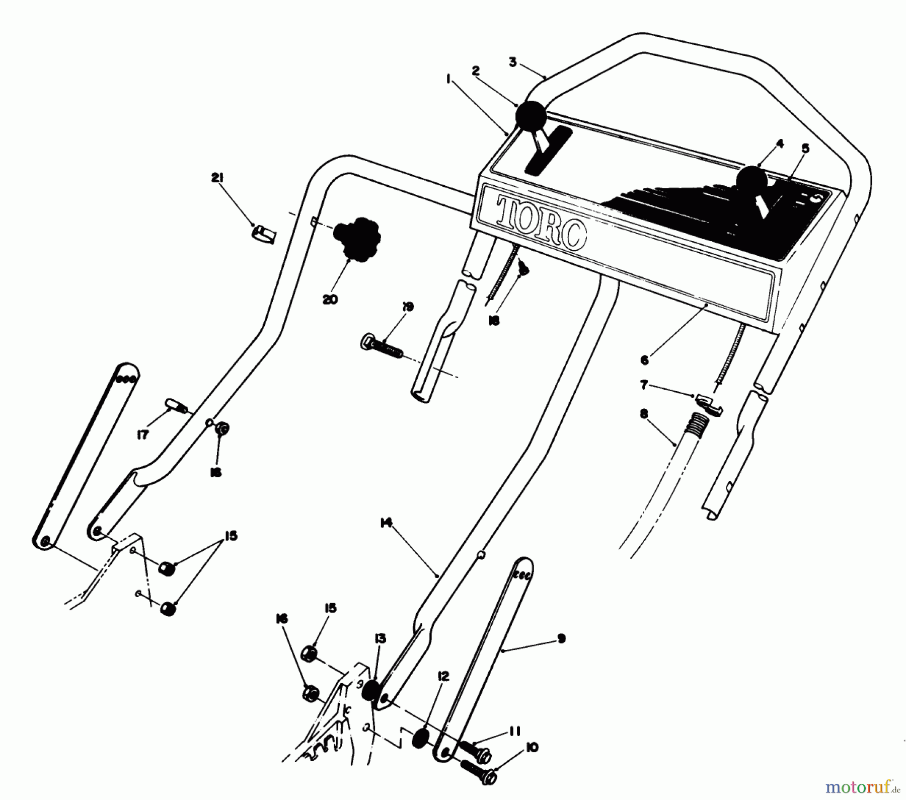  Toro Neu Mowers, Walk-Behind Seite 1 20747C - Toro Lawnmower, 1987 (7000001-7999999) HANDLE ASSEMBLY