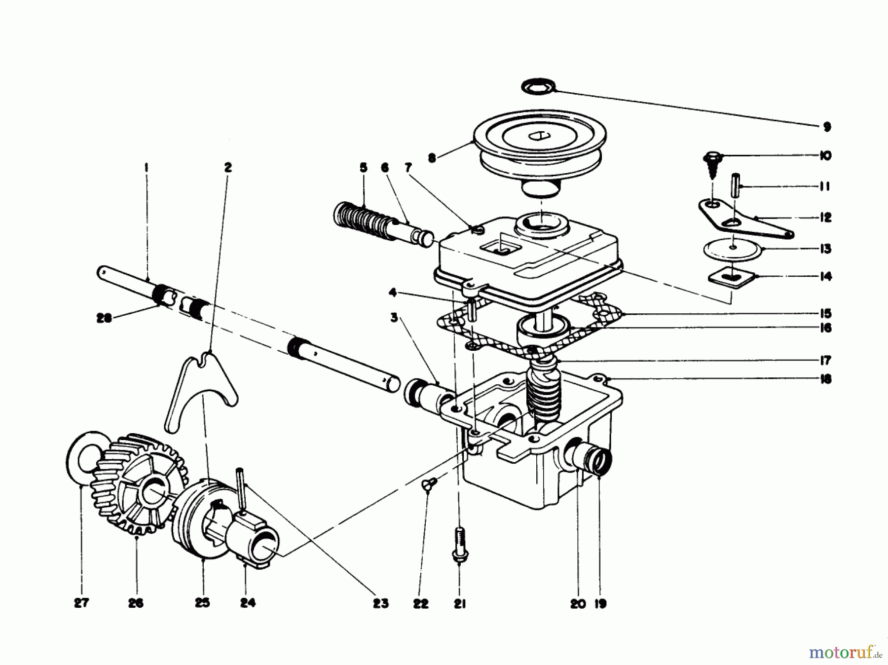  Toro Neu Mowers, Walk-Behind Seite 1 20750 - Toro Lawnmower, 1978 (8000001-8999999) GEAR CASE ASSEMBLY