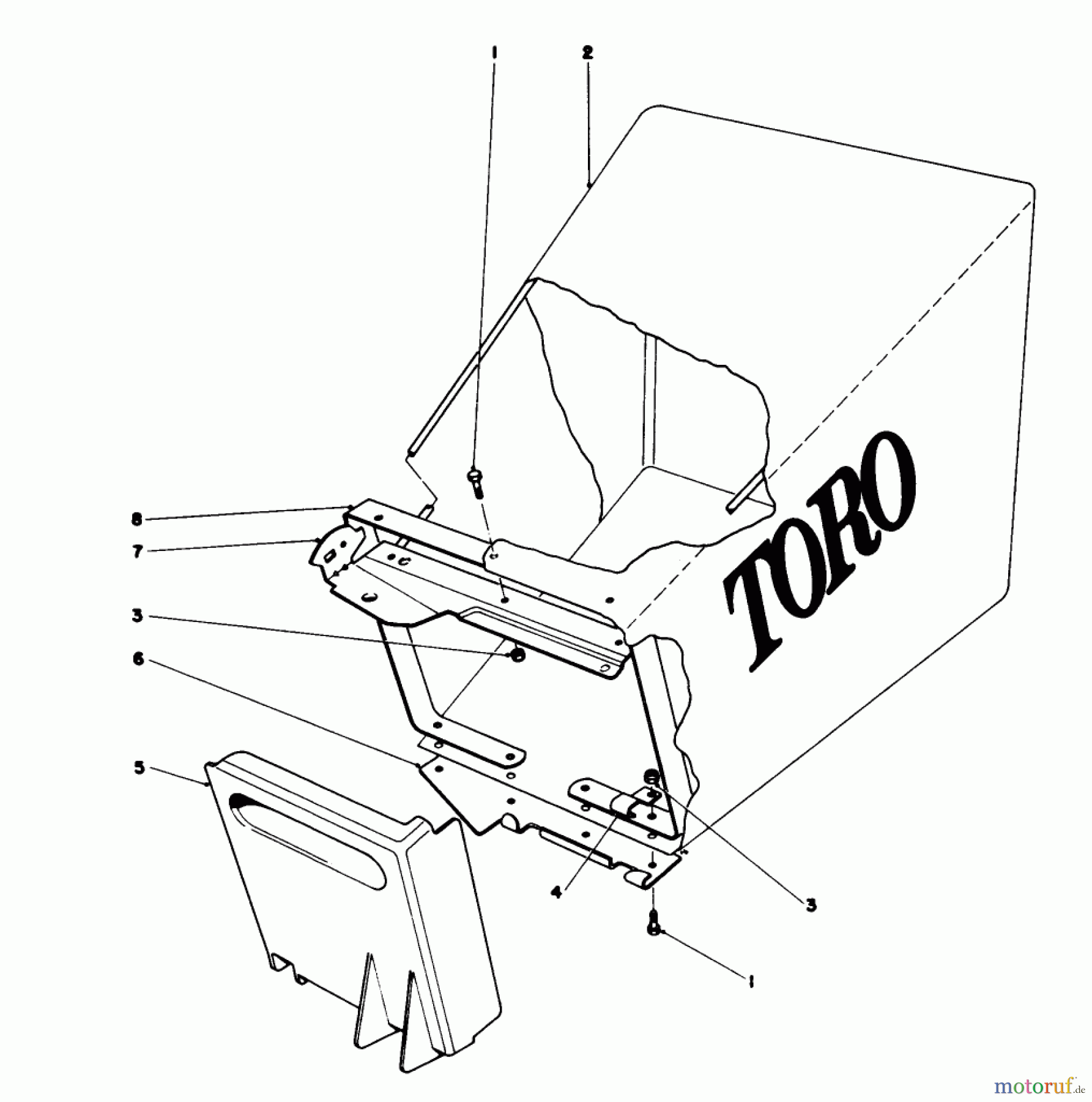  Toro Neu Mowers, Walk-Behind Seite 1 20750 - Toro Lawnmower, 1978 (8000001-8999999) GRASS BAG ASSEMBLY