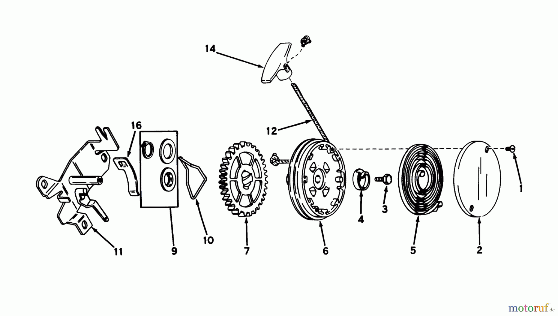  Toro Neu Mowers, Walk-Behind Seite 1 20752 - Toro Lawnmower, 1978 (8000001-8999999) REWIND STARTER NO. 590519