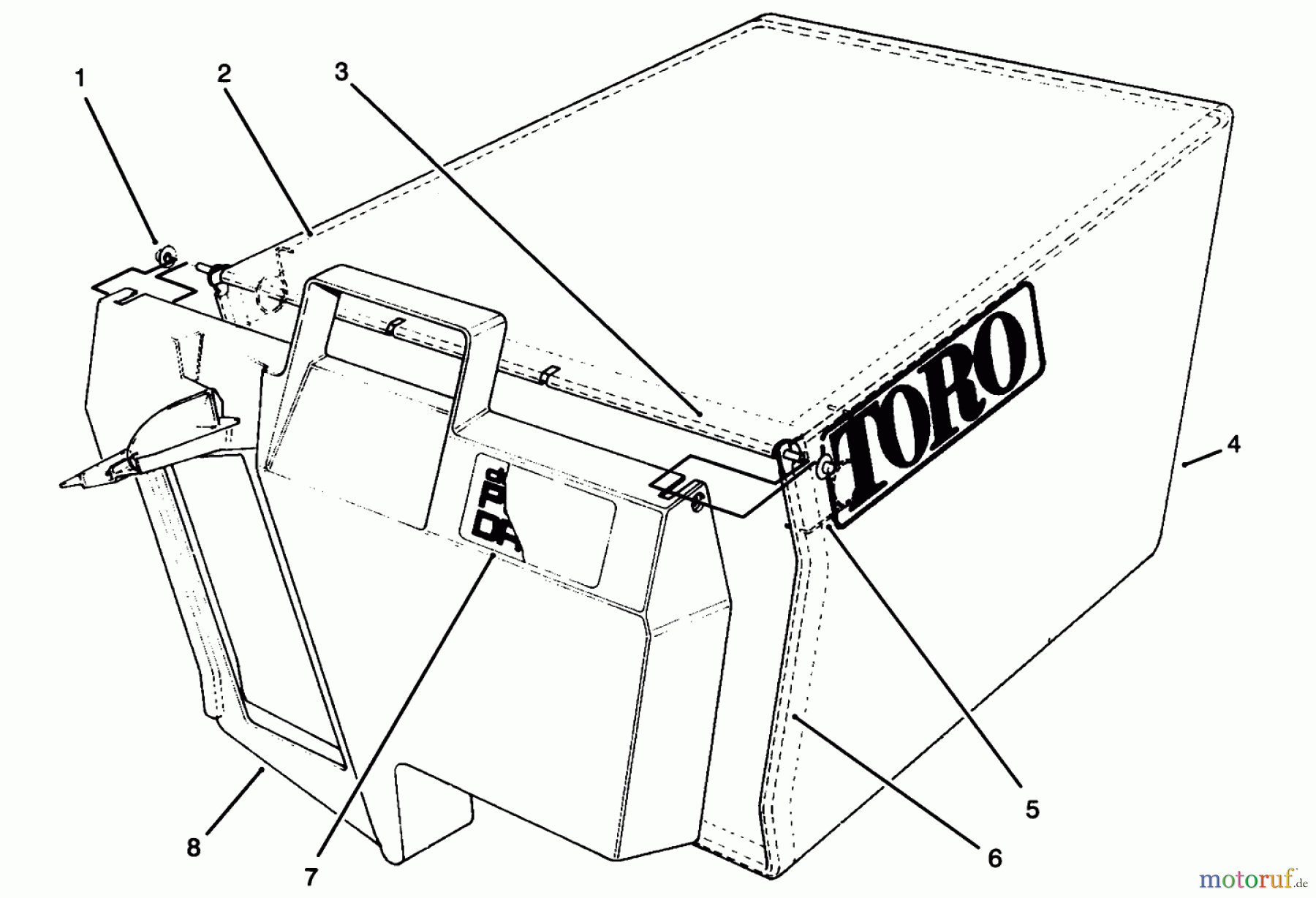  Toro Neu Mowers, Walk-Behind Seite 1 20761B - Toro Lawnmower, 1993 (39000001-39999999) GRASS BAG ASSEMBLY NO. 11-0189