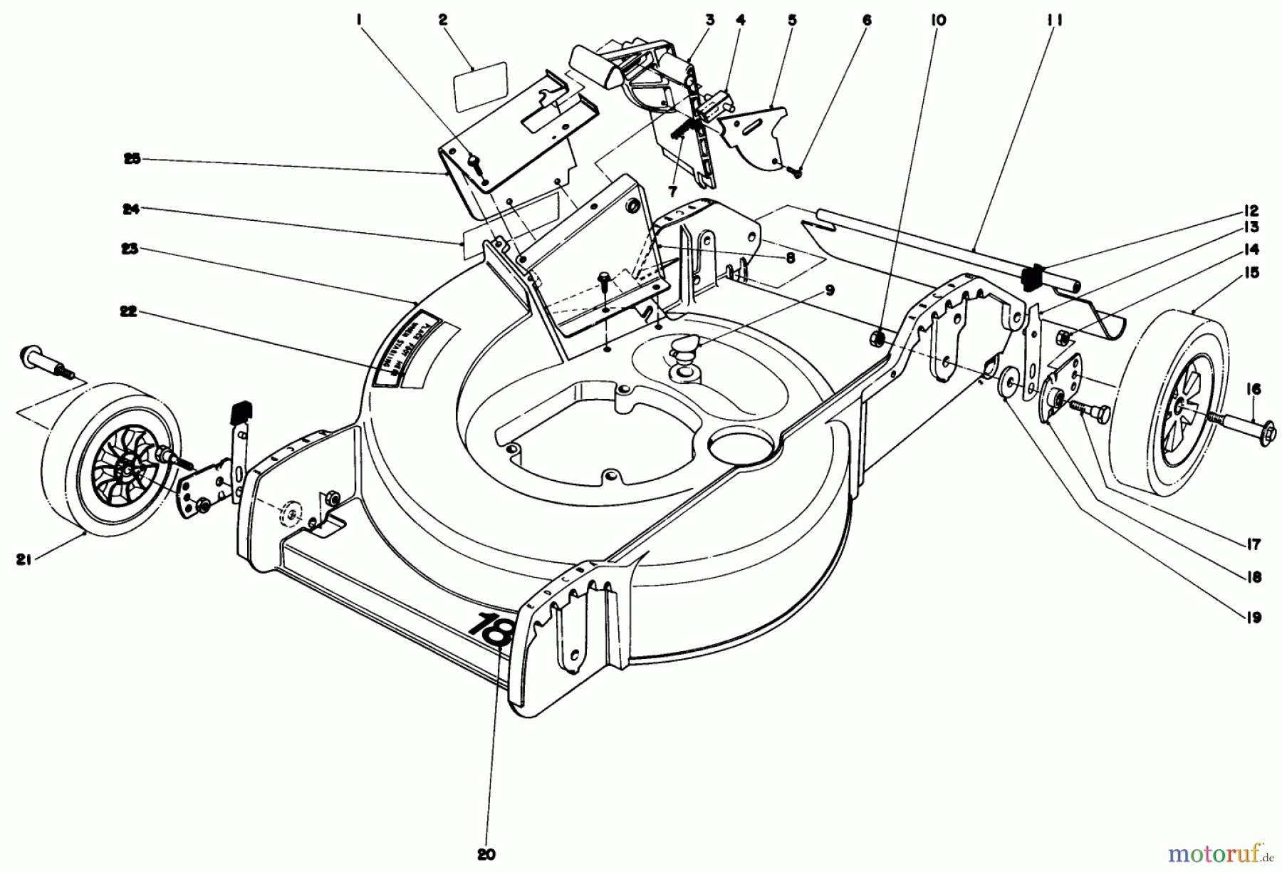  Toro Neu Mowers, Walk-Behind Seite 1 20762 - Toro Lawnmower, 1979 (9000001-9999999) HOUSING ASSEMBLY