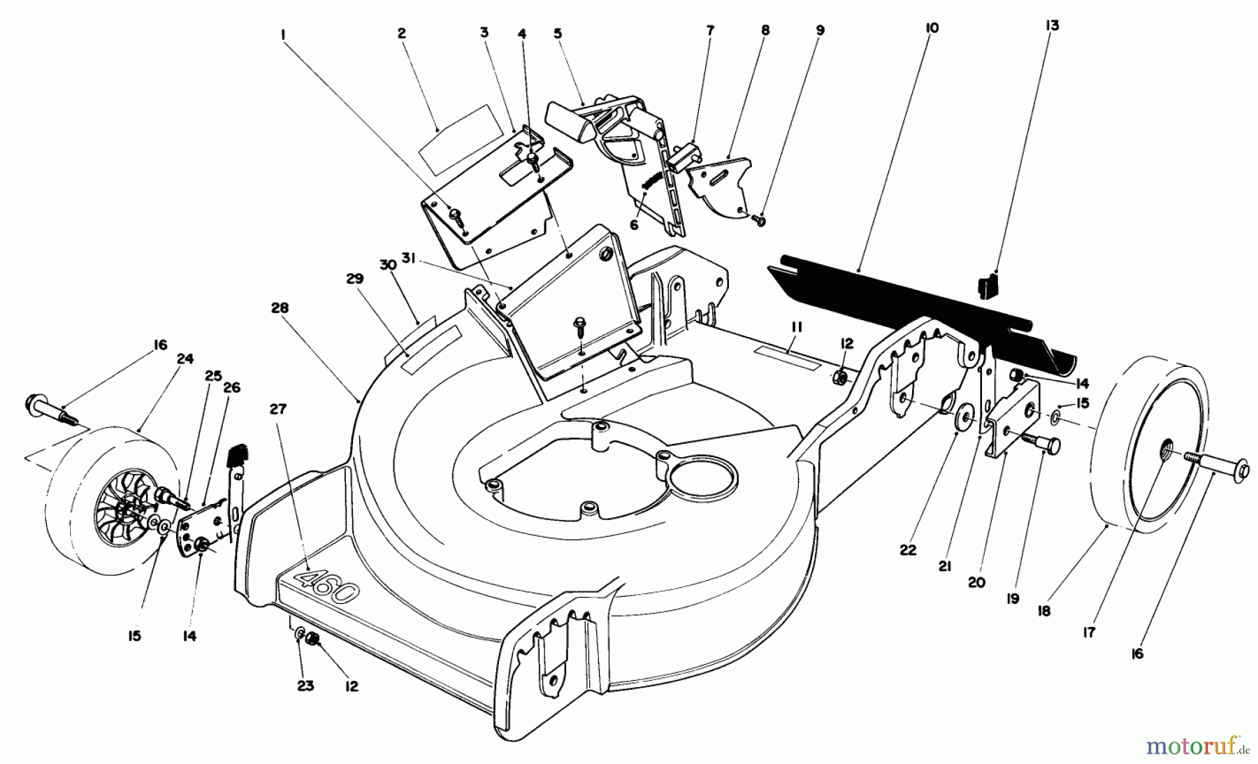  Toro Neu Mowers, Walk-Behind Seite 1 20762C - Toro Lawnmower, 1985 (5000001-5999999) HOUSING ASSEMBLY