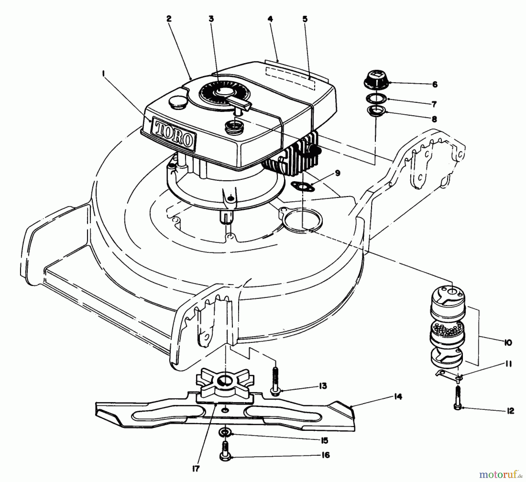  Toro Neu Mowers, Walk-Behind Seite 1 20762C - Toro Lawnmower, 1986 (6000001-6999999) ENGINE ASSEMBLY