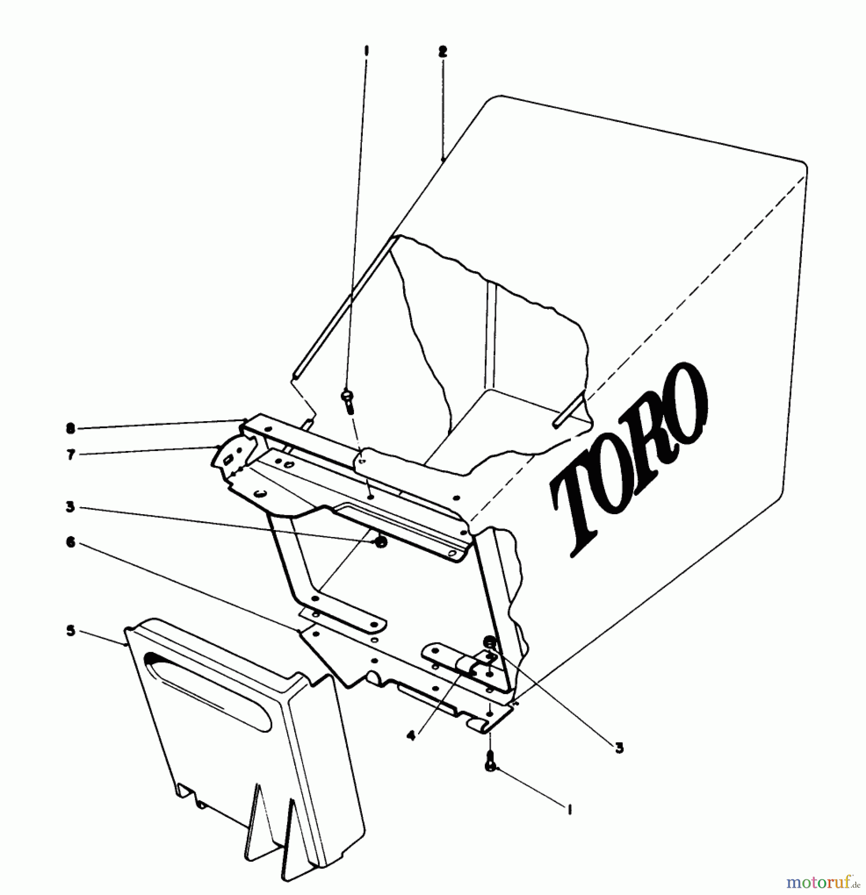  Toro Neu Mowers, Walk-Behind Seite 1 20765 - Toro Lawnmower, 1981 (1000001-1999999) GRASS BAG ASSEMBLY NO. 6-7859