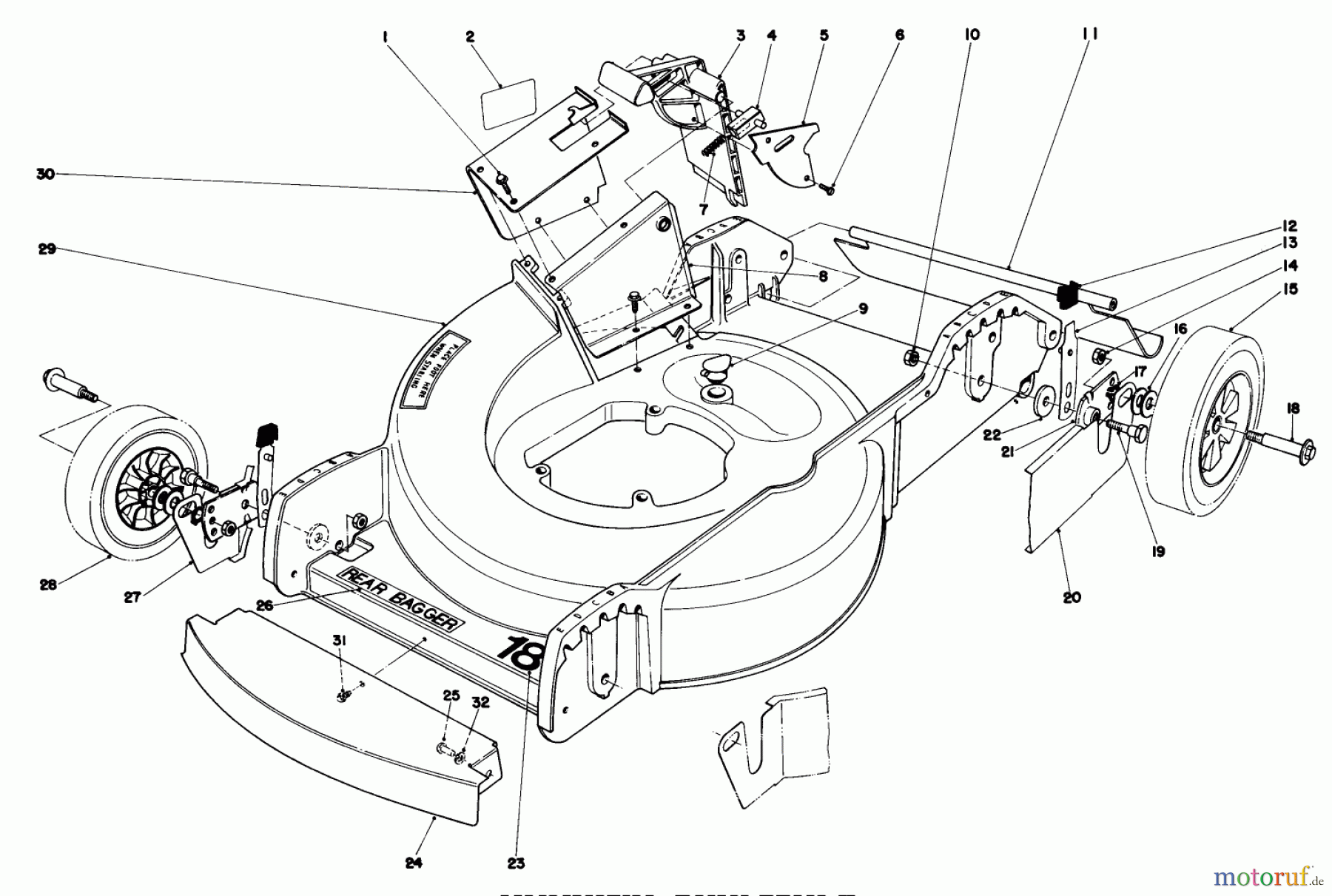  Toro Neu Mowers, Walk-Behind Seite 1 20772 - Toro Lawnmower, 1980 (0000001-0999999) HOUSING ASSEMBLY