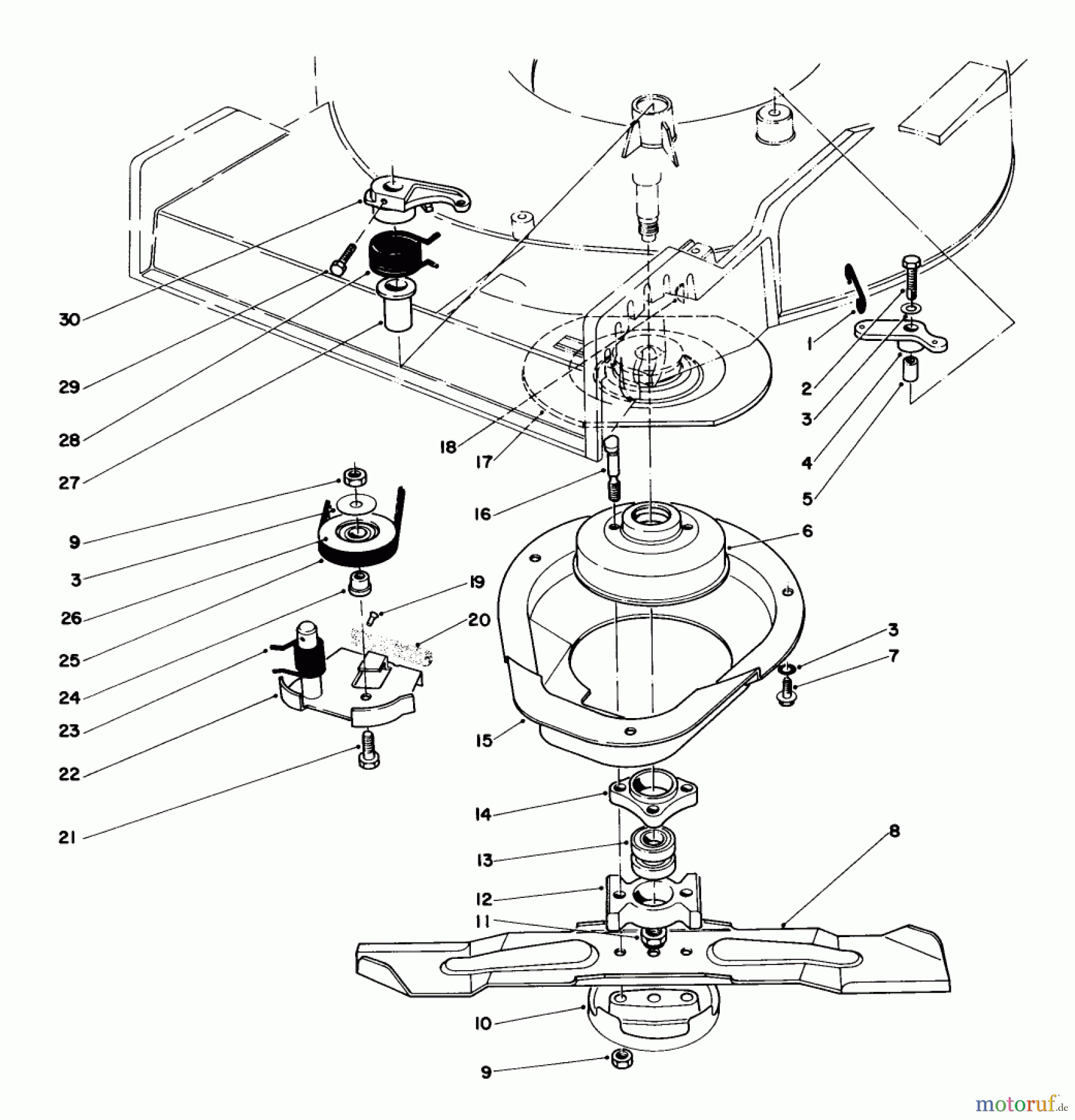  Toro Neu Mowers, Walk-Behind Seite 1 20773 - Toro Lawnmower, 1983 (3000001-3999999) BLADE BRAKE CLUTCH ASSEMBLY