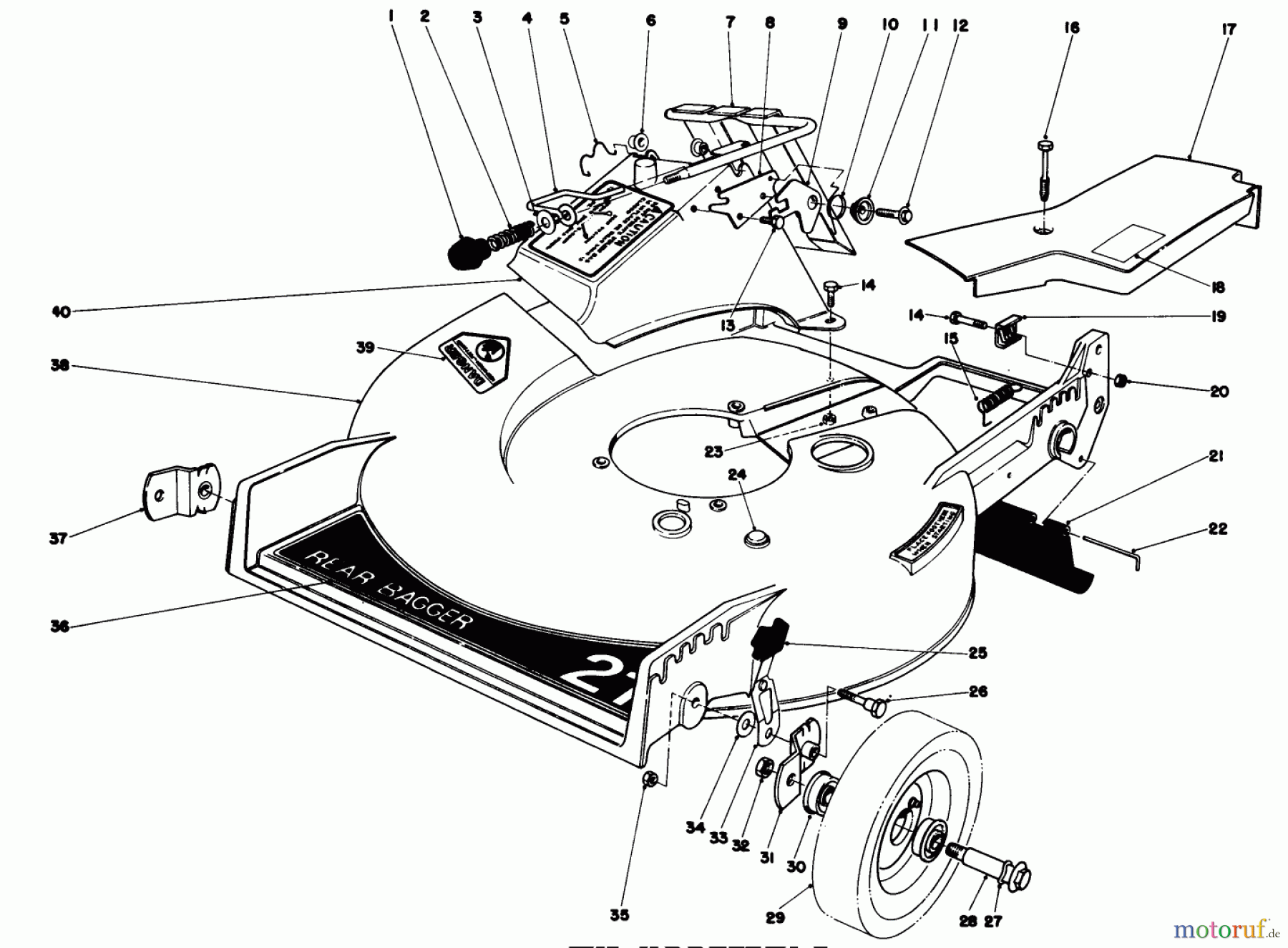  Toro Neu Mowers, Walk-Behind Seite 1 20775 - Toro Lawnmower, 1981 (1000001-1999999) HOUSING ASSEMBLY