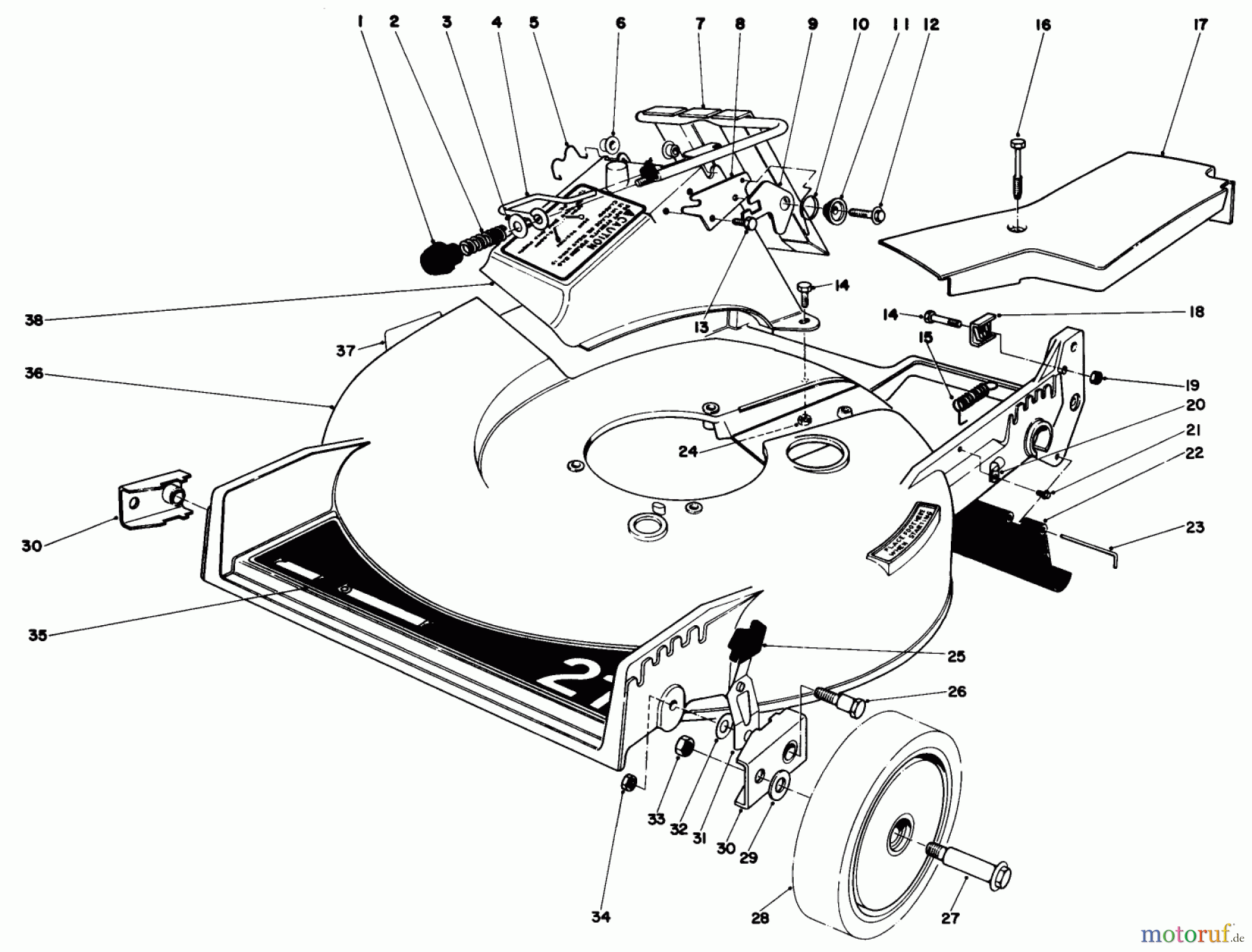  Toro Neu Mowers, Walk-Behind Seite 1 20775 - Toro Lawnmower, 1982 (2000001-2999999) HOUSING ASSEMBLY