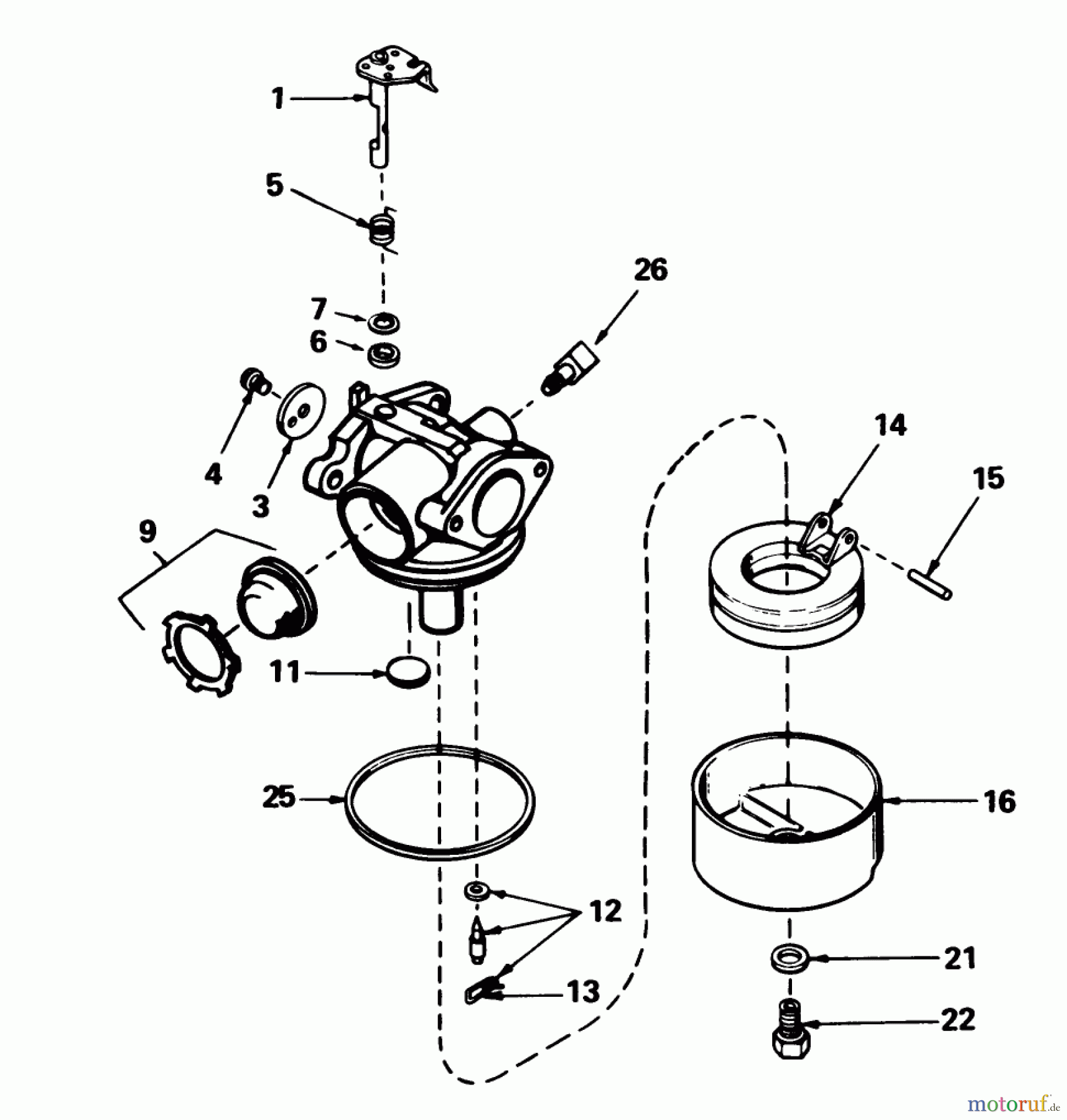  Toro Neu Mowers, Walk-Behind Seite 1 20780C - Toro Lawnmower, 1985 (5000001-5999999) CARBURETOR NO. 632098