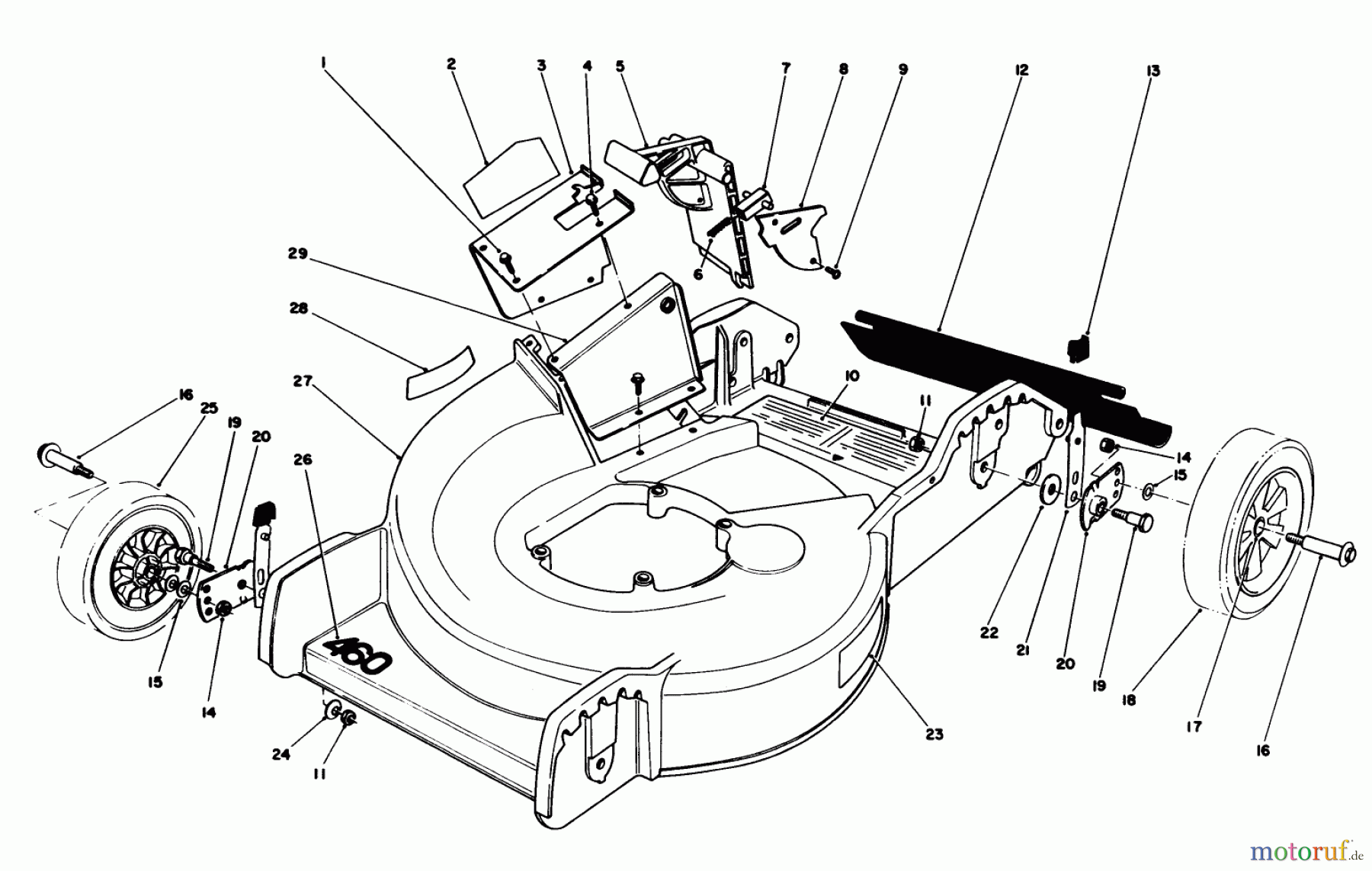  Toro Neu Mowers, Walk-Behind Seite 1 20780C - Toro Lawnmower, 1985 (5000001-5999999) HOUSING ASSEMBLY