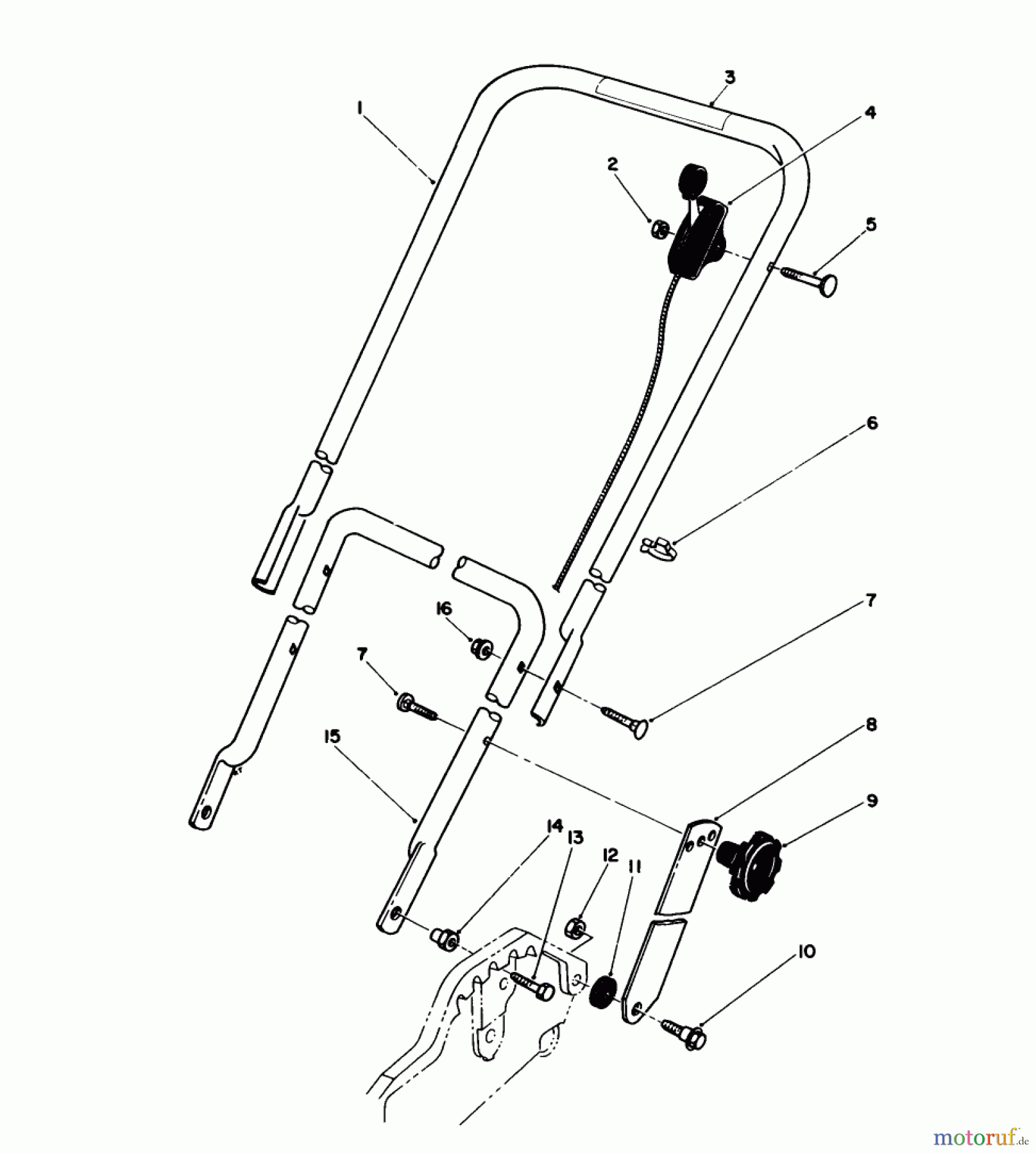  Toro Neu Mowers, Walk-Behind Seite 1 20780C - Toro Lawnmower, 1987 (7000001-7999999) HANDLE ASSEMBLY