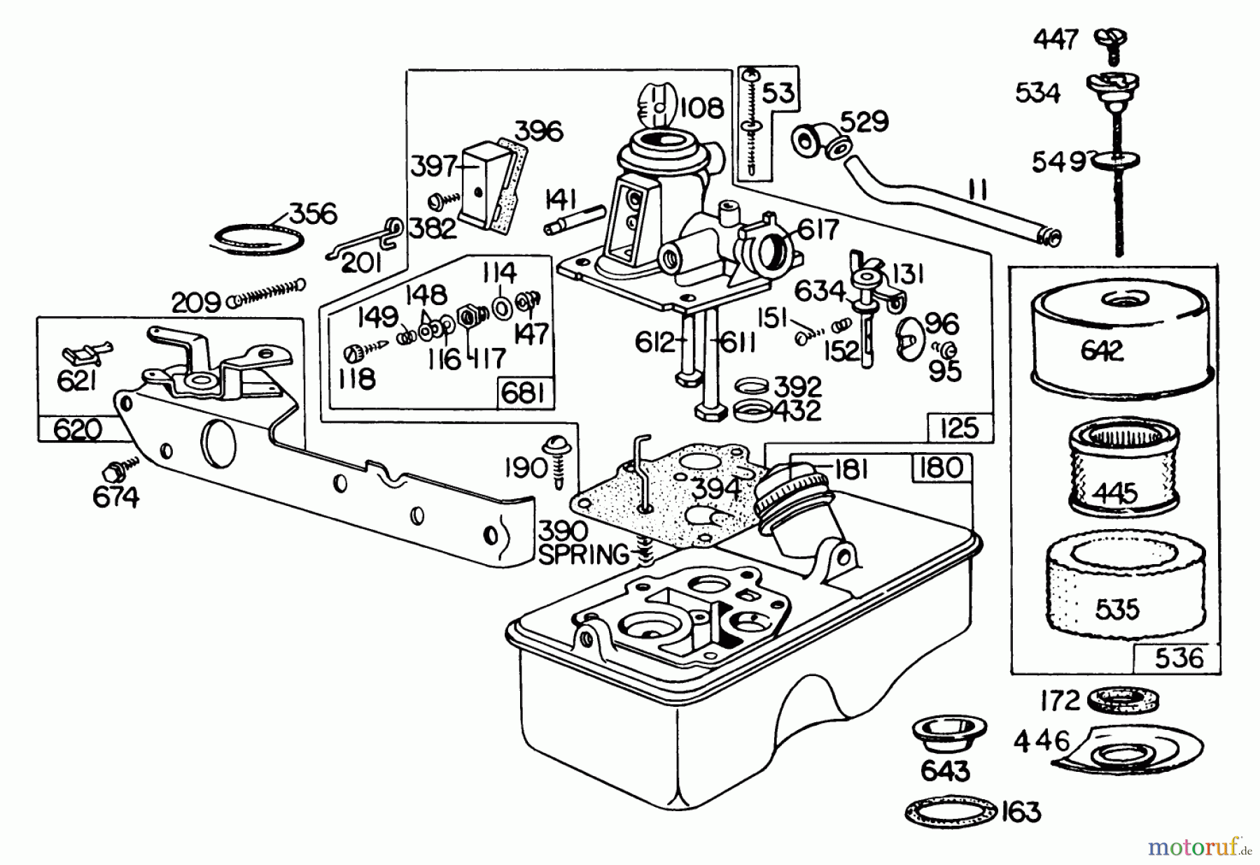  Toro Neu Mowers, Walk-Behind Seite 1 20785 - Toro Lawnmower, 1980 (0000001-0999999) CARBURETOR ASSEMBLY MODEL NO. 110908-0380-02