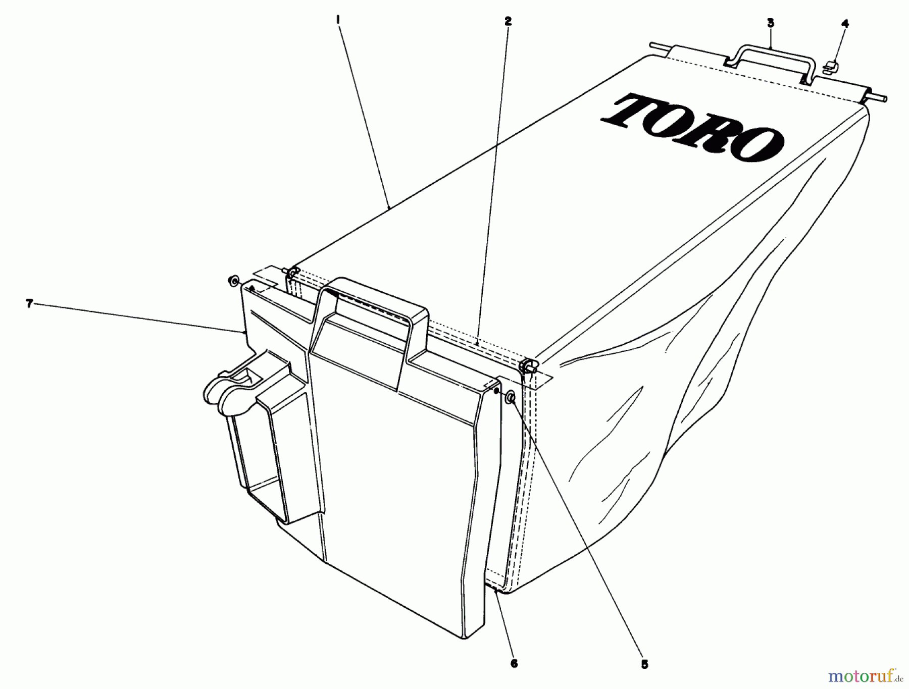  Toro Neu Mowers, Walk-Behind Seite 1 20788 - Toro Lawnmower, 1980 (0000001-0999999) GRASS BAG ASSEMBLY