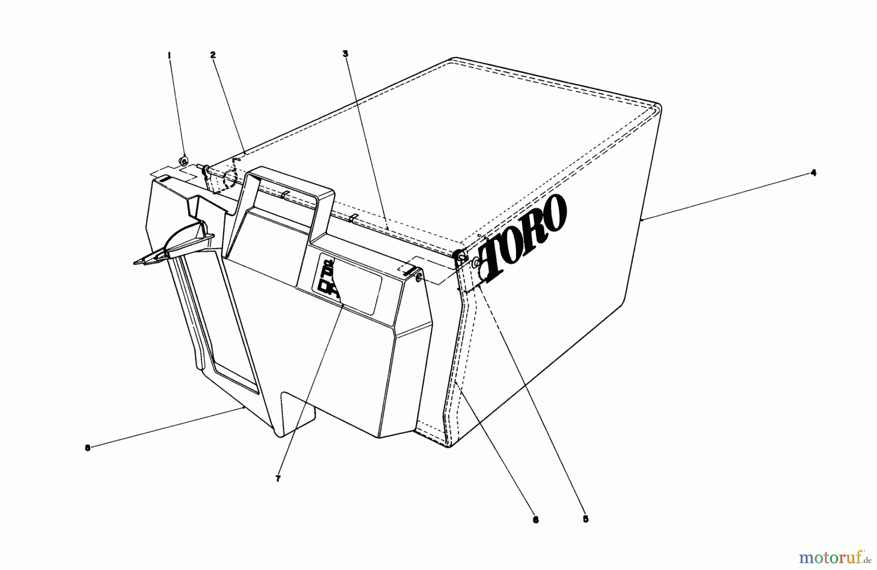  Toro Neu Mowers, Walk-Behind Seite 1 20790 - Toro Lawnmower, 1980 (0000001-0999999) GRASS BAG ASSEMBLY