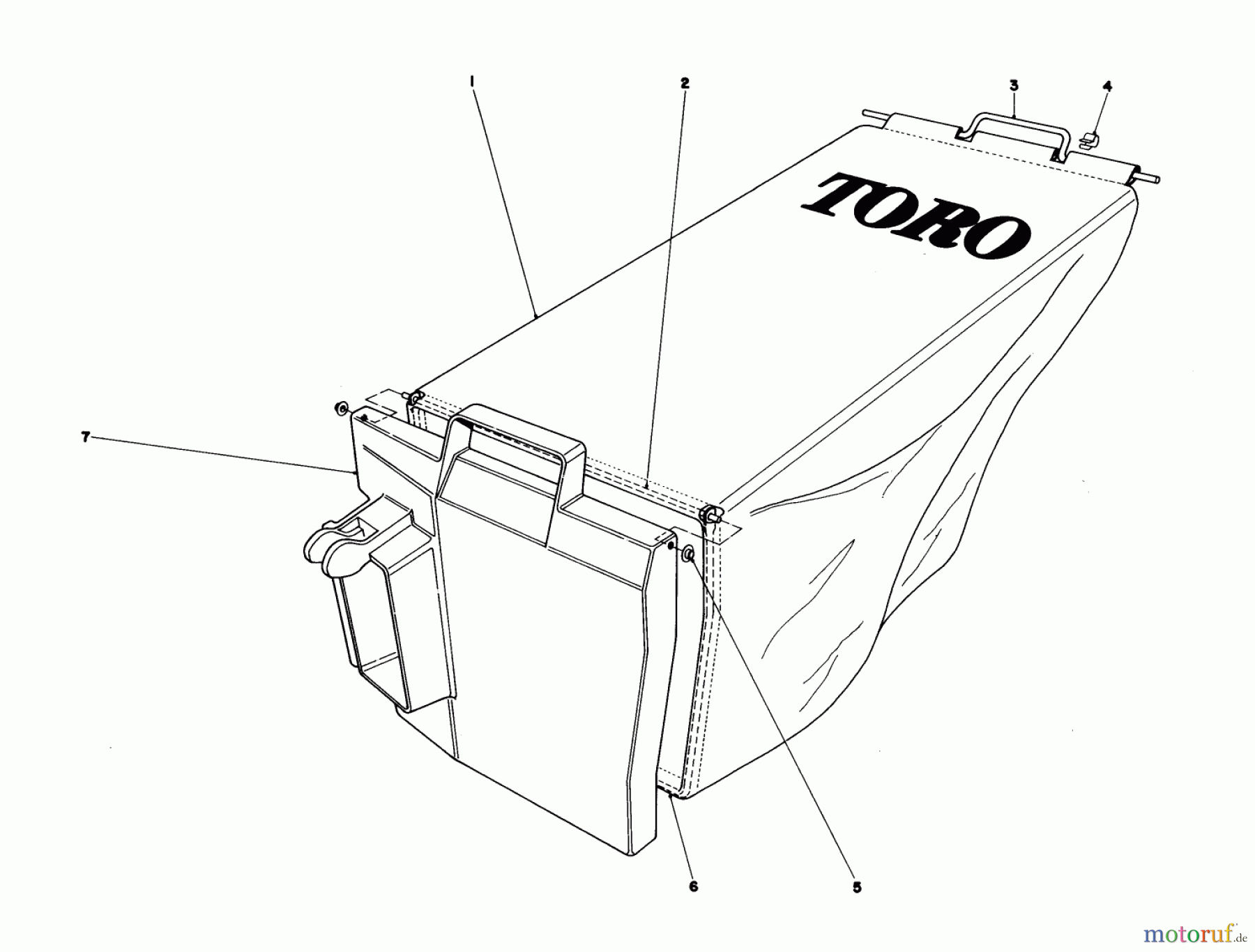  Toro Neu Mowers, Walk-Behind Seite 1 20798 - Toro Lawnmower, 1979 (9000001-9999999) GRASS BAG ASSEMBLY