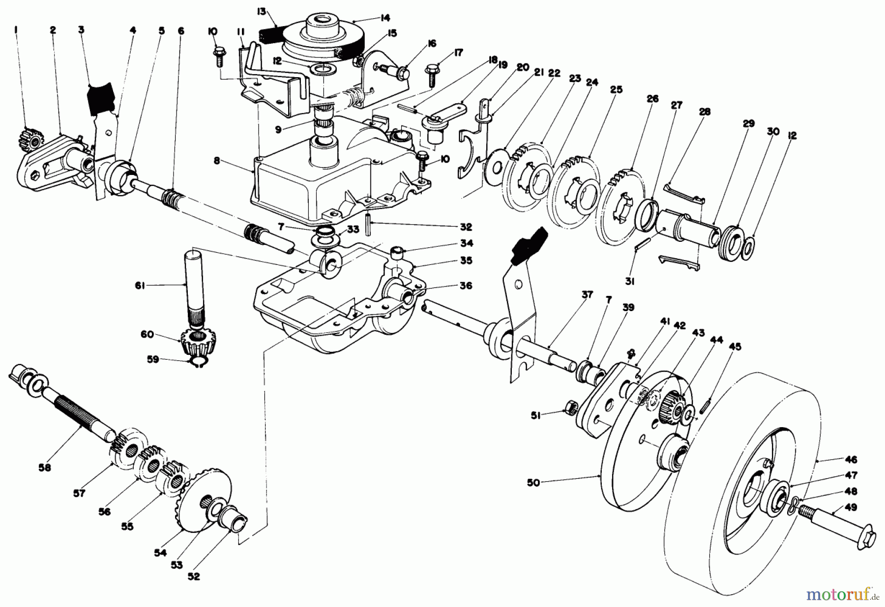  Toro Neu Mowers, Walk-Behind Seite 1 20810 - Toro Lawnmower, 1979 (9000001-9999999) GEAR CASE ASSEMBLY