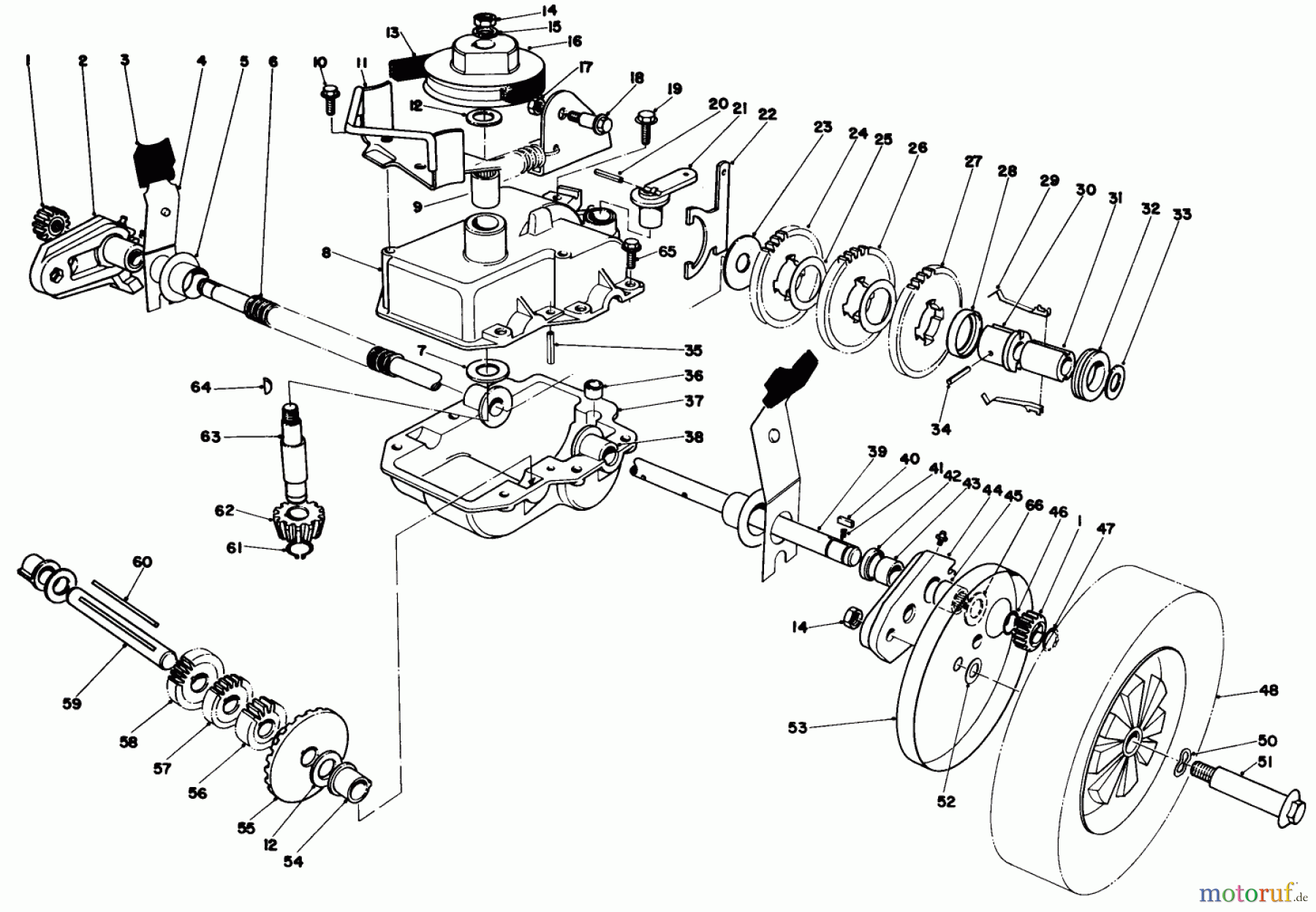  Toro Neu Mowers, Walk-Behind Seite 1 20810 - Toro Lawnmower, 1981 (1000001-1999999) GEAR CASE ASSEMBLY