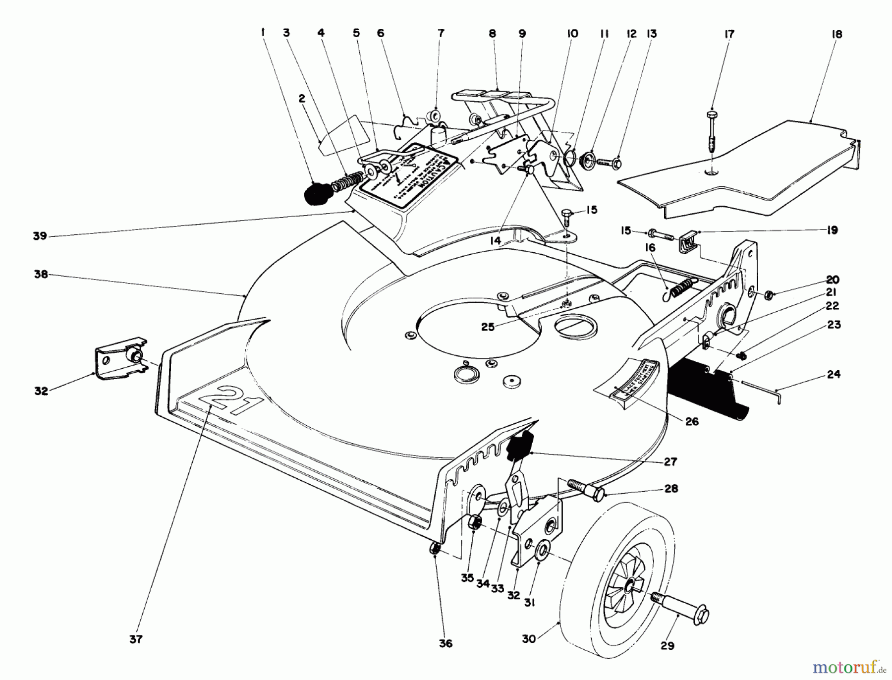  Toro Neu Mowers, Walk-Behind Seite 1 20810 - Toro Lawnmower, 1982 (2000001-2999999) HOUSING ASSEMBLY