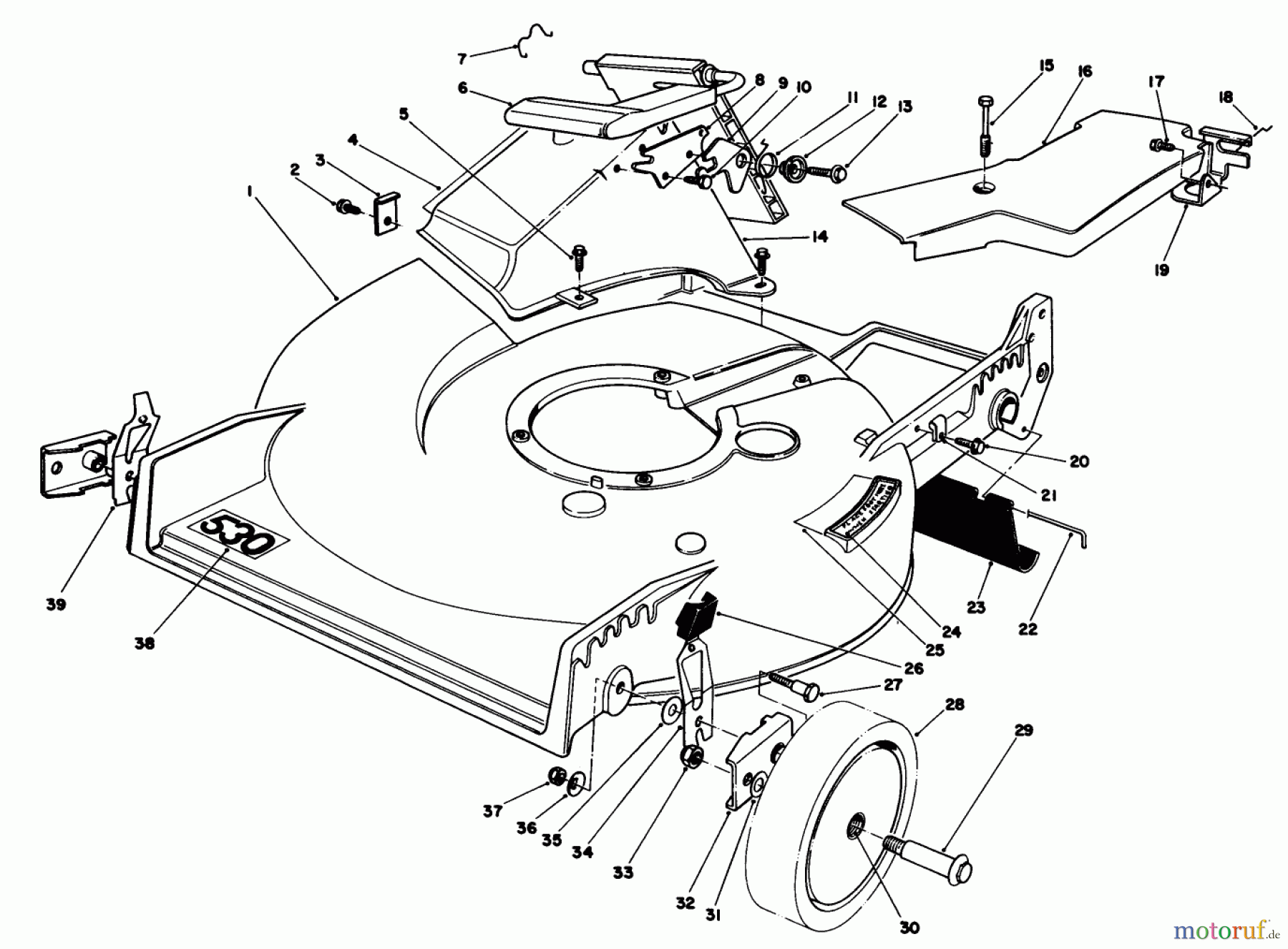  Toro Neu Mowers, Walk-Behind Seite 1 20810C - Toro Lawnmower, 1985 (5000001-5999999) HOUSING ASSEMBLY