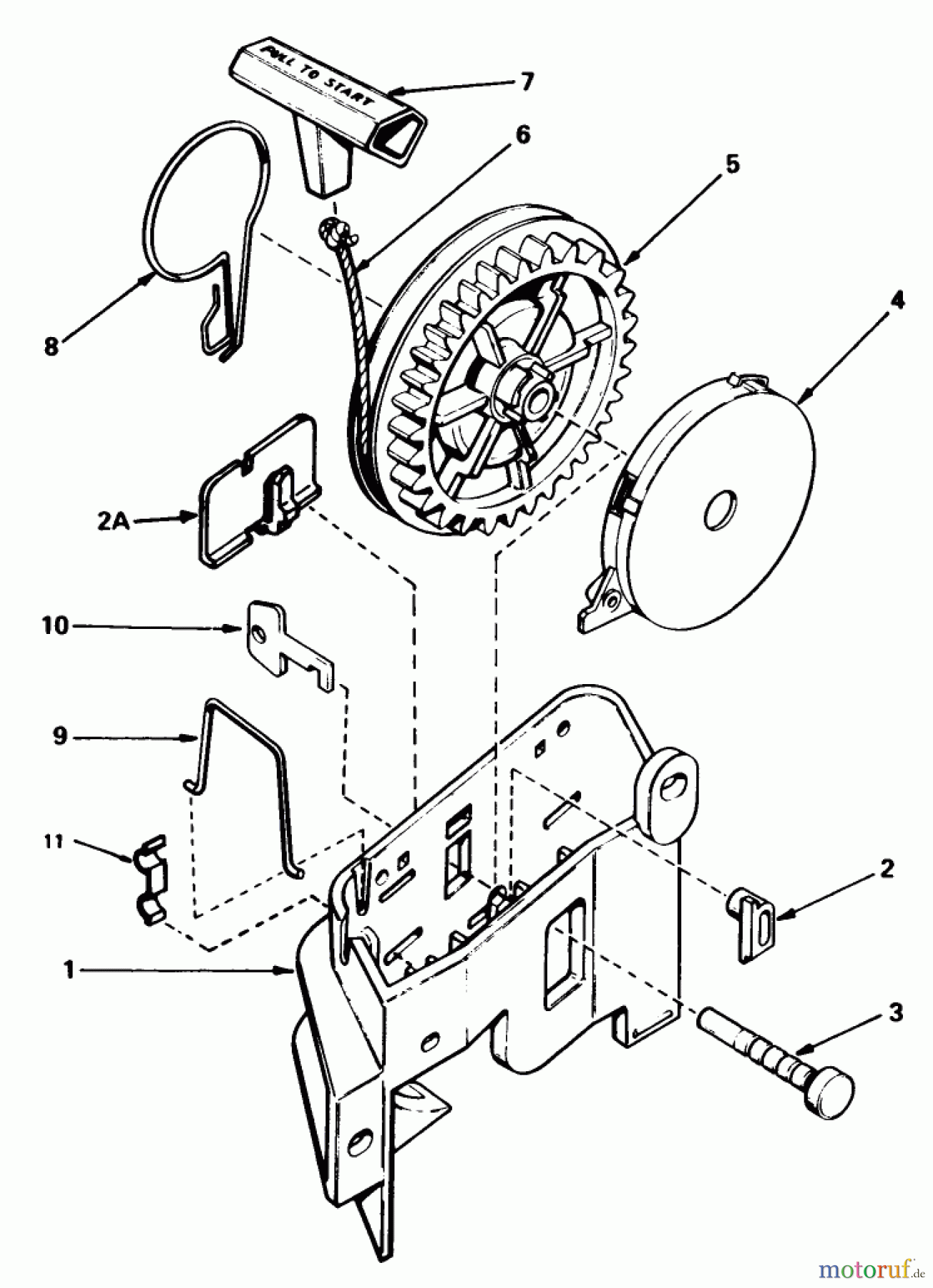  Toro Neu Mowers, Walk-Behind Seite 1 20810C - Toro Lawnmower, 1985 (5000001-5999999) REWIND STARTER NO. 590531