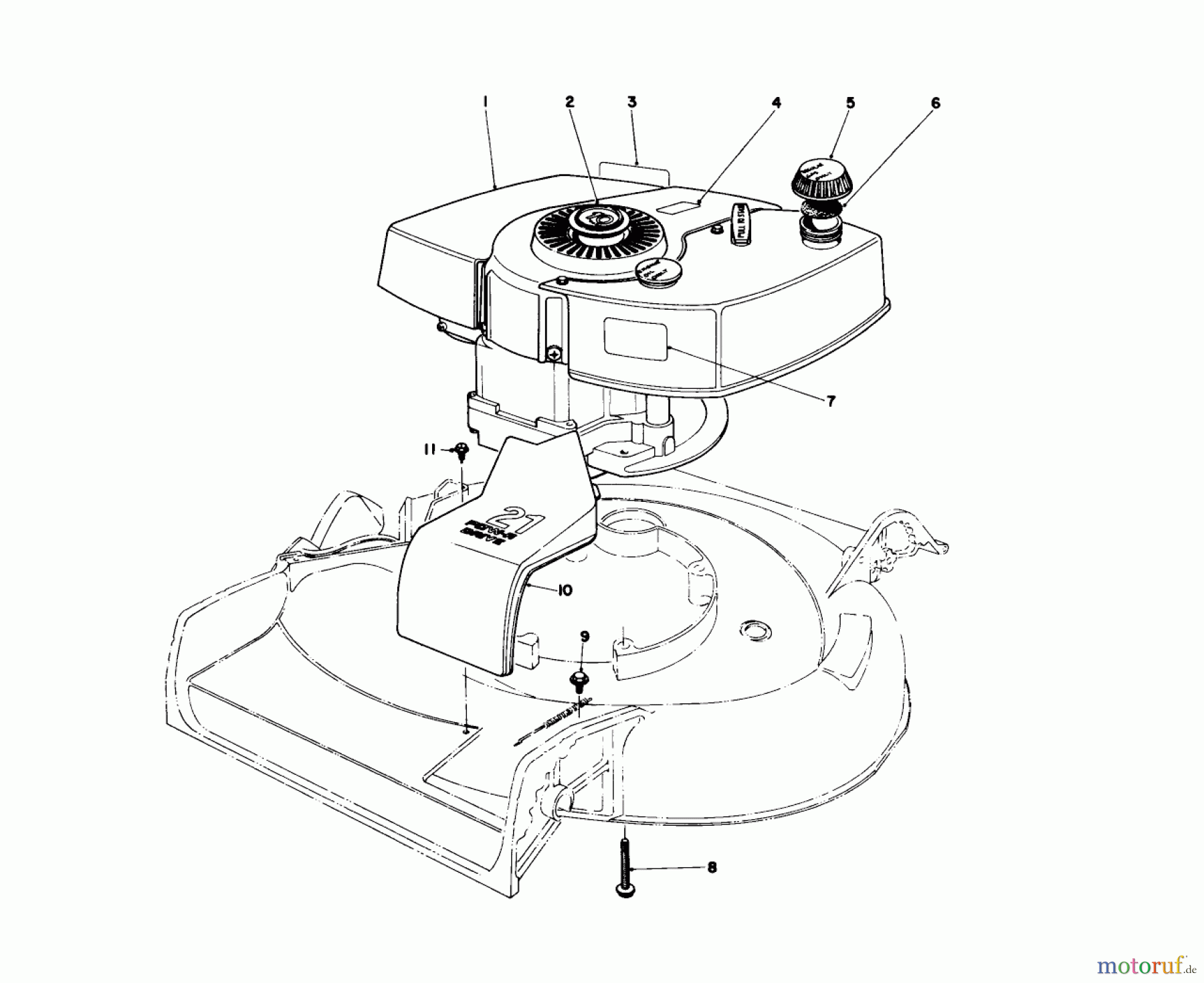  Toro Neu Mowers, Walk-Behind Seite 2 21610 - Toro Guardian Lawnmower, 1974 (4000001-4999999) ENGINE ASSEMBLY MODEL NO. 21610