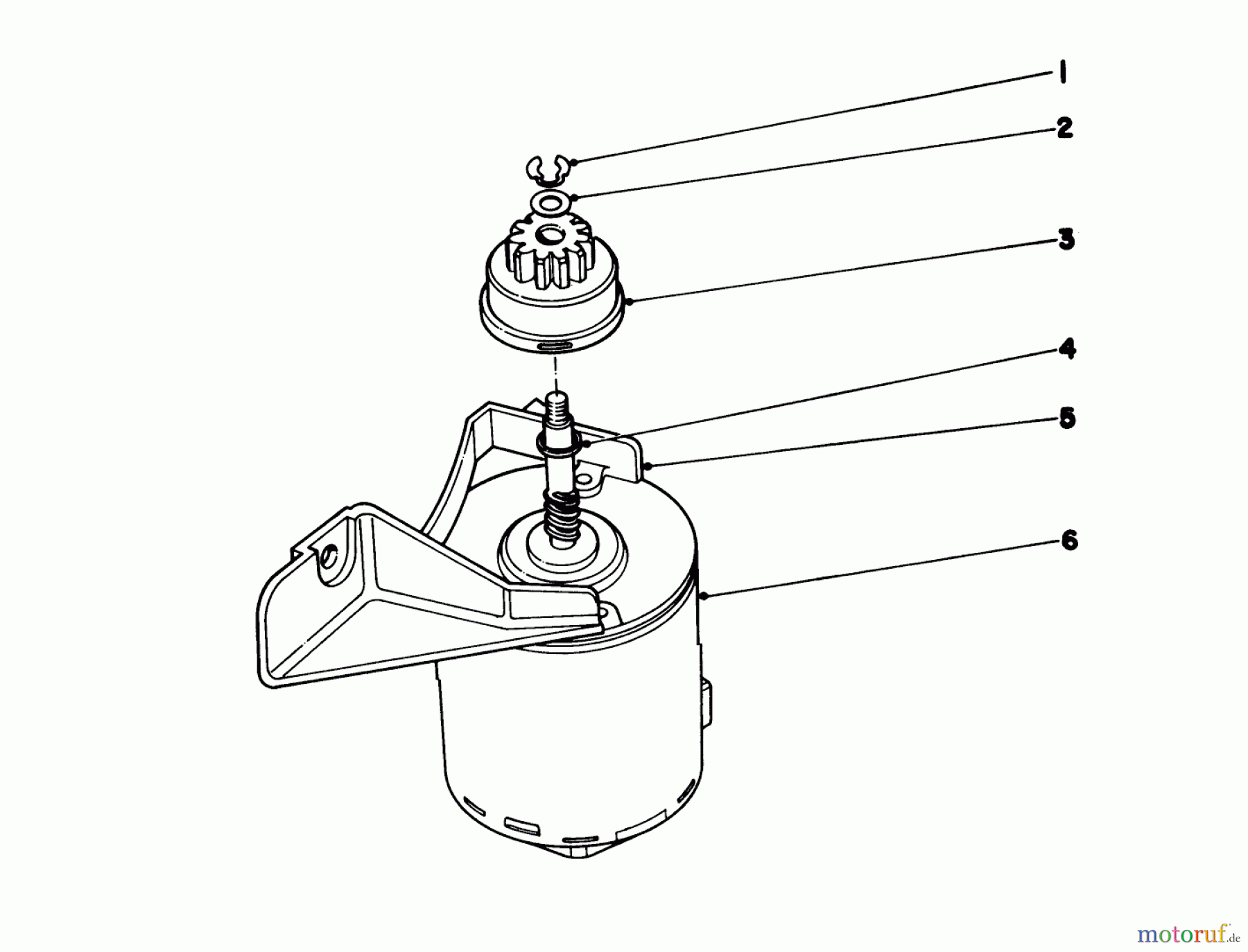  Toro Neu Mowers, Walk-Behind Seite 2 21711 - Toro Guardian Lawnmower, 1976 (6000001-6999999) STARTER MOTOR MODEL NO. 21711