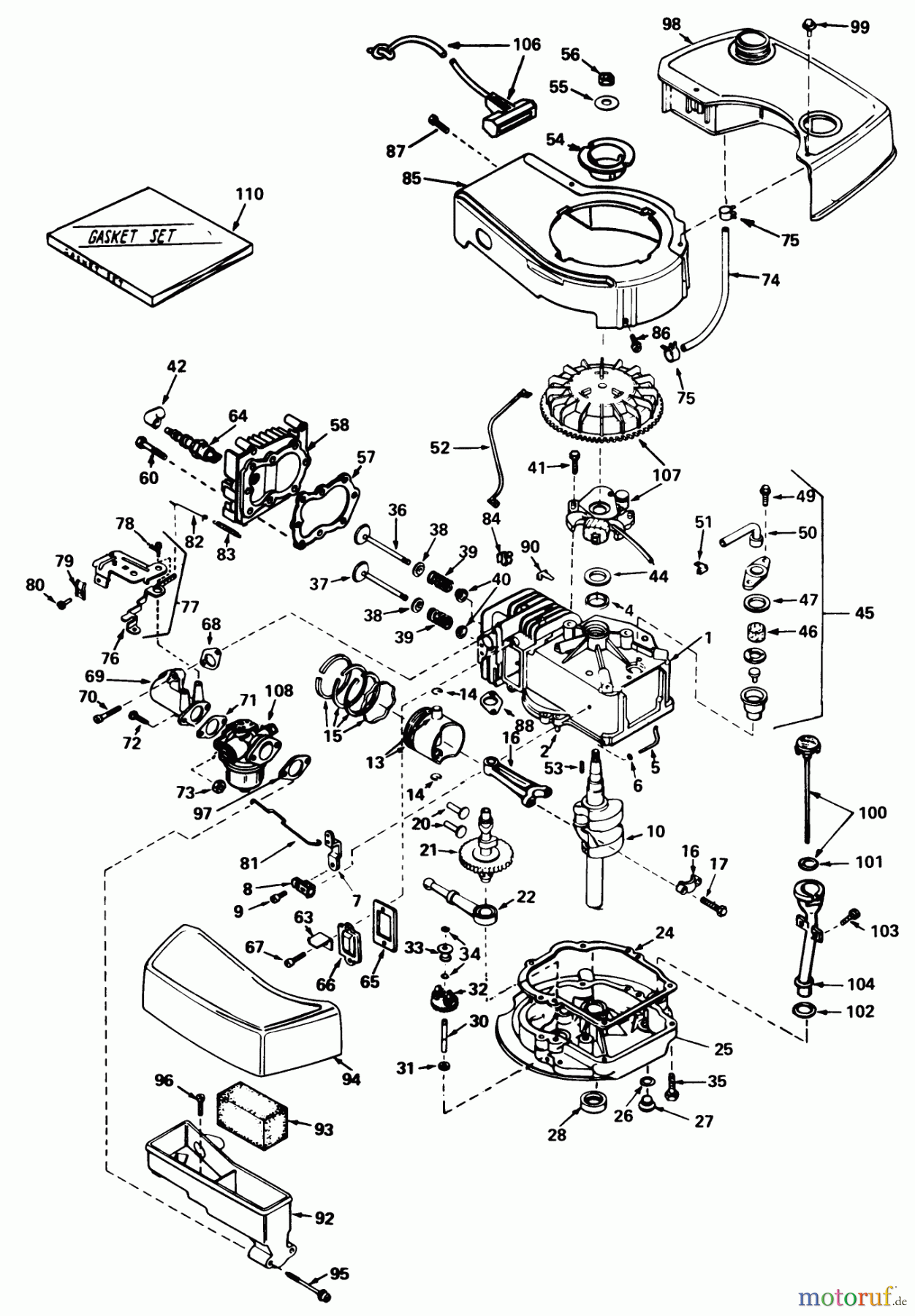  Toro Neu Mowers, Walk-Behind Seite 2 21738 - Toro Whirlwind Lawnmower, 1978 (8000001-8999999) ENGINE TECUMSEH MODEL NO. TNT 100-10056A (MOWER MODEL NO. 21738) #2