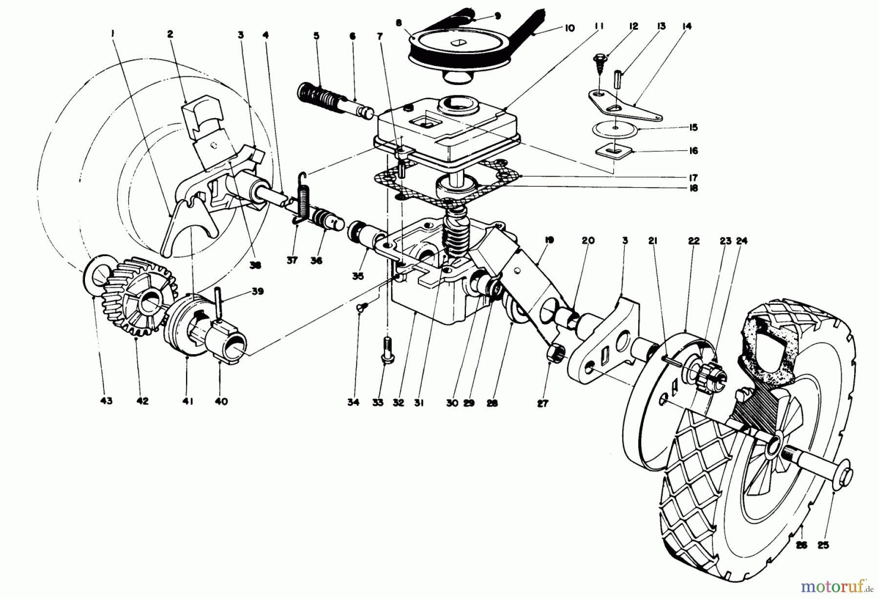  Toro Neu Mowers, Walk-Behind Seite 2 21738 - Toro Whirlwind Lawnmower, 1978 (8000001-8999999) GEAR CASE ASSEMBLY