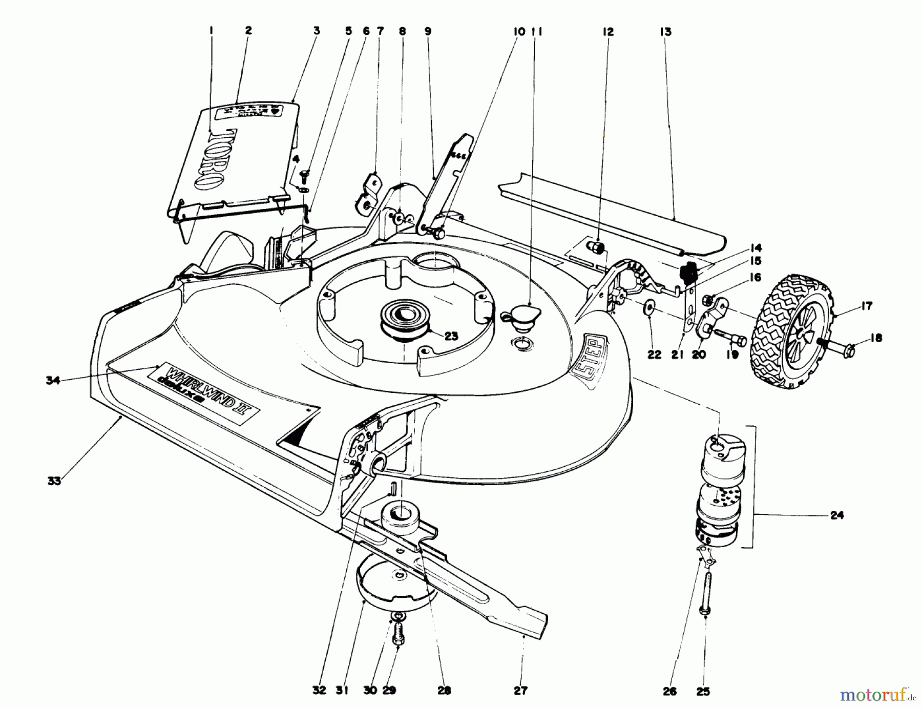  Toro Neu Mowers, Walk-Behind Seite 2 21738 - Toro Whirlwind Lawnmower, 1978 (8000001-8999999) HOUSING ASSEMBLY