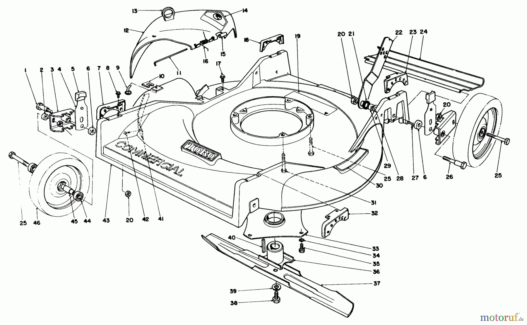  Toro Neu Mowers, Walk-Behind Seite 2 22025 - Toro Lawnmower, 1984 (4000001-4999999) HOUSING ASSEMBLY