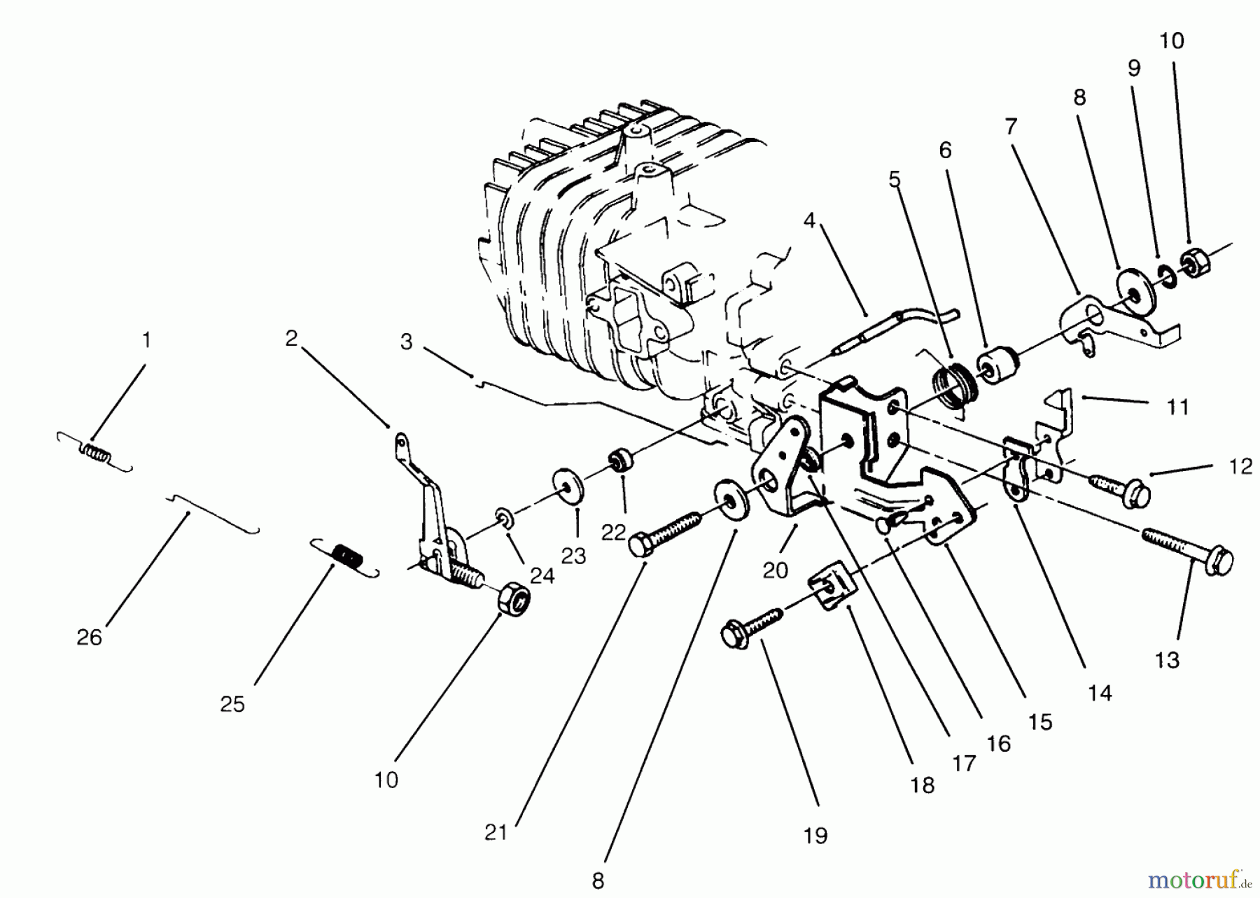  Toro Neu Mowers, Walk-Behind Seite 2 22026 - Toro Side Discharge Mower, 1996 (6900001-6999999) GOVERNOR ASSEMBLY (MODEL NO. 47PS5-3)