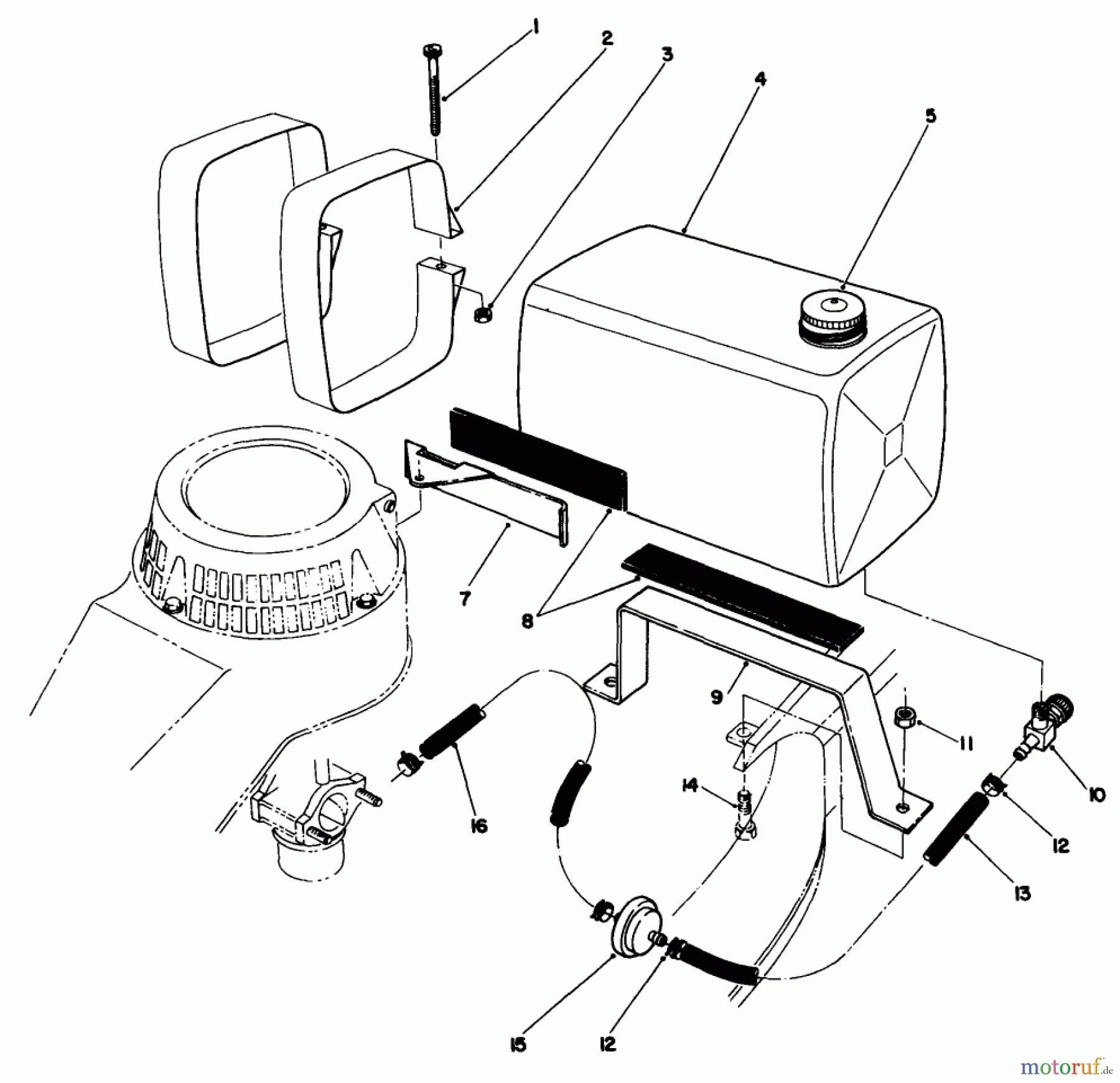  Toro Neu Mowers, Walk-Behind Seite 2 22035 - Toro Lawnmower, 1989 (9000001-9006453) GAS TANK ASSEMBLY