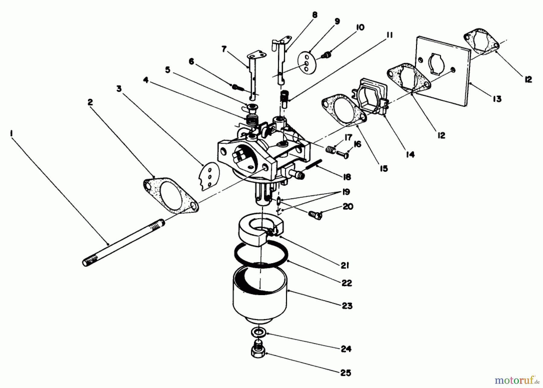  Toro Neu Mowers, Walk-Behind Seite 2 22035C - Toro Lawnmower, 1988 (8000001-8999999) CARBURETOR ASSEMBLY (MODEL NO. 47PH7)