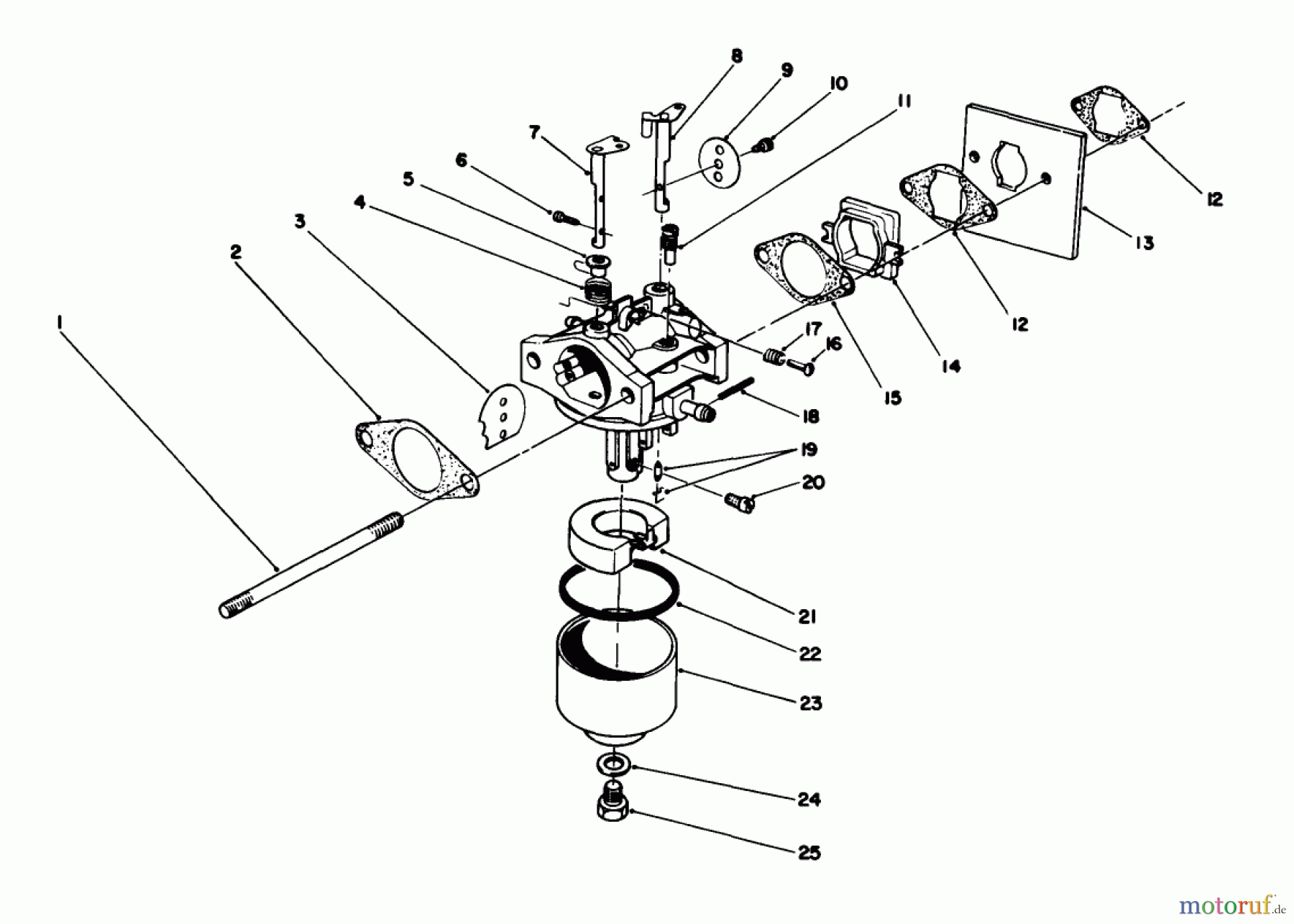  Toro Neu Mowers, Walk-Behind Seite 2 22035C - Toro Lawnmower, 1989 (9000001-9999999) CARBURETOR ASSEMBLY (MODEL NO. 47PJ8)