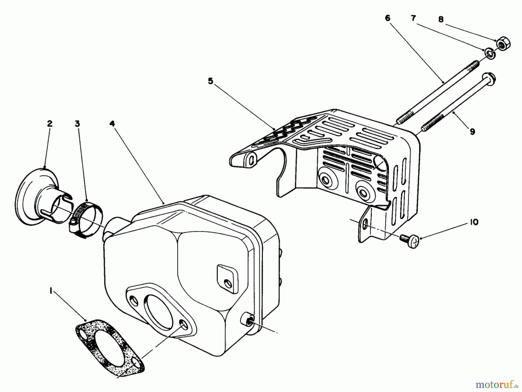  Toro Neu Mowers, Walk-Behind Seite 2 22036 - Toro Lawnmower, 1991 (1000001-1999999) MUFFLER ASSEMBLY (MODEL NO. 47PL0-3)