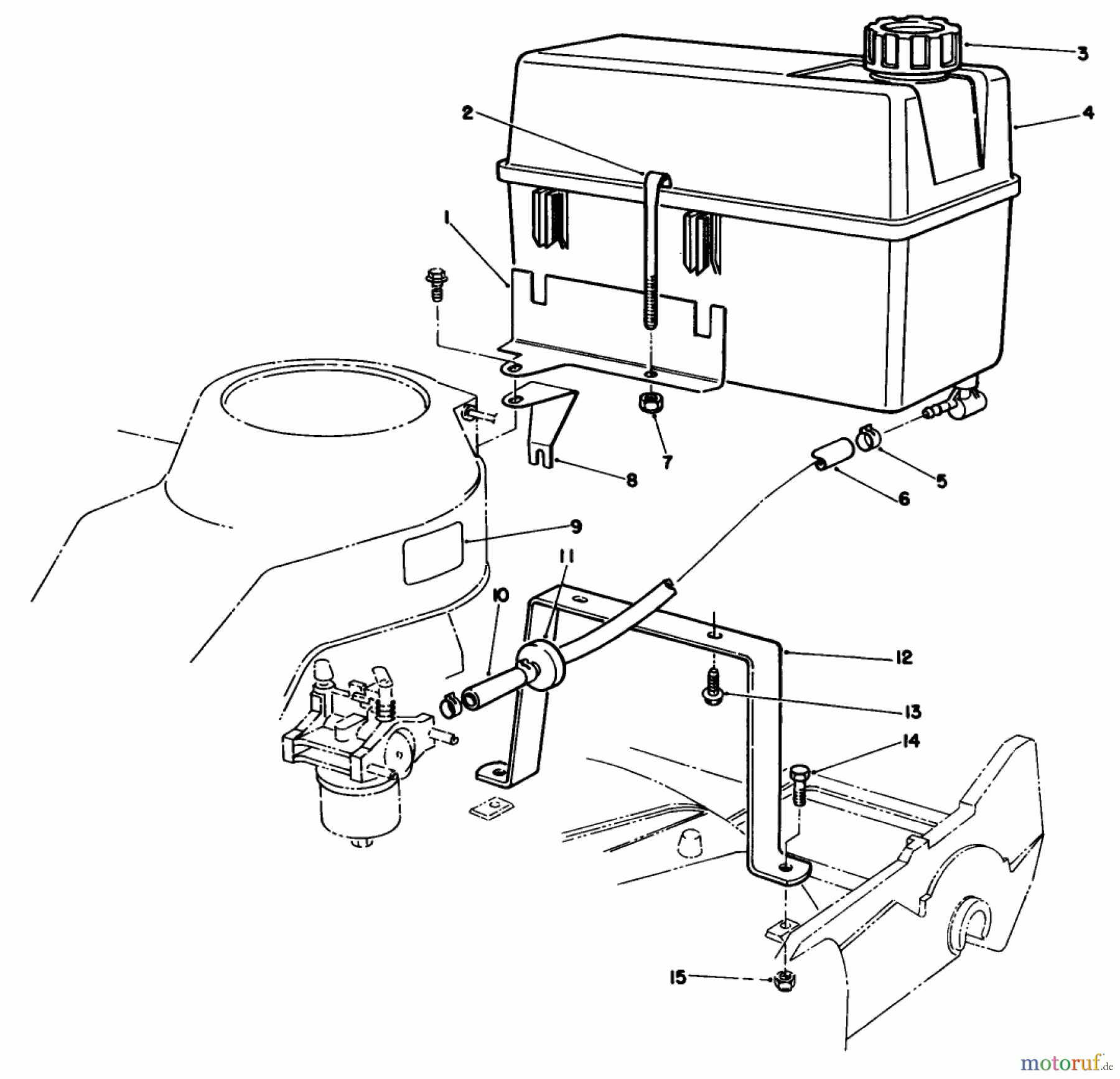  Toro Neu Mowers, Walk-Behind Seite 2 22040 - Toro Lawnmower, 1991 (1000001-1999999) GAS TANK ASSEMBLY