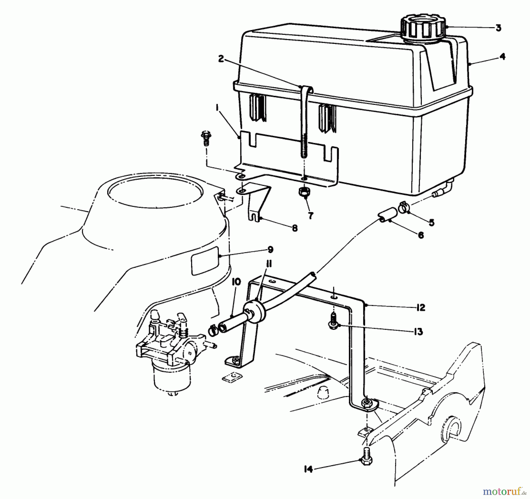  Toro Neu Mowers, Walk-Behind Seite 2 22040 - Toro Lawnmower, 1993 (3900001-3999999) GAS TANK ASSEMBLY