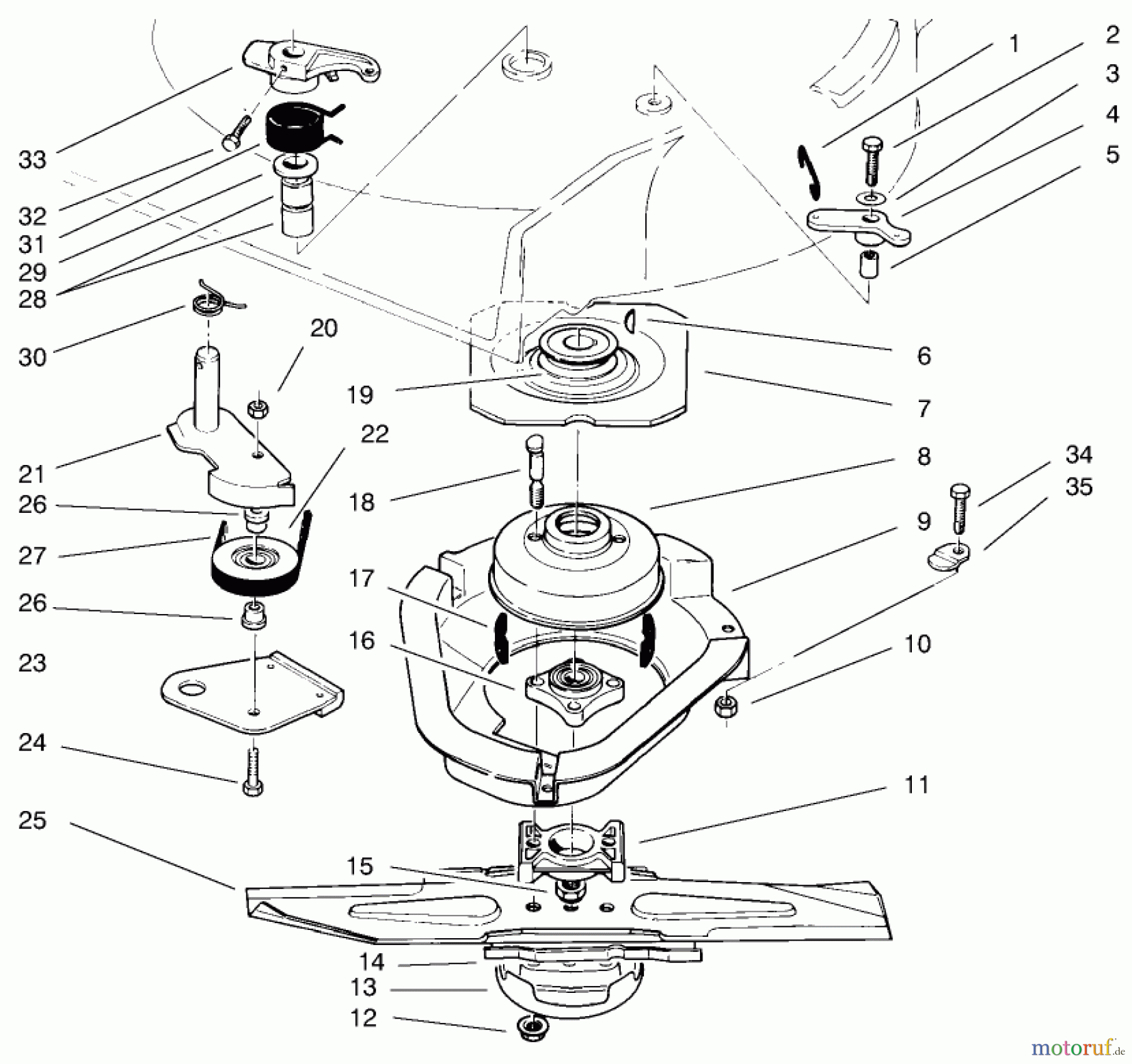  Toro Neu Mowers, Walk-Behind Seite 2 22043 - Toro Lawnmower, 1996 (6900001-6999999) BLADE BRAKE CLUTCH ASSEMBLY