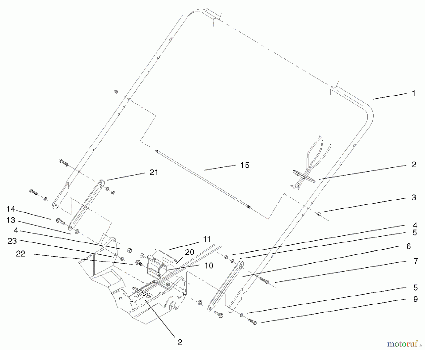  Toro Neu Mowers, Walk-Behind Seite 2 22043 - Toro Recycler Mower, 2000 (200000001-200999999) HANDLE ASSEMBLY