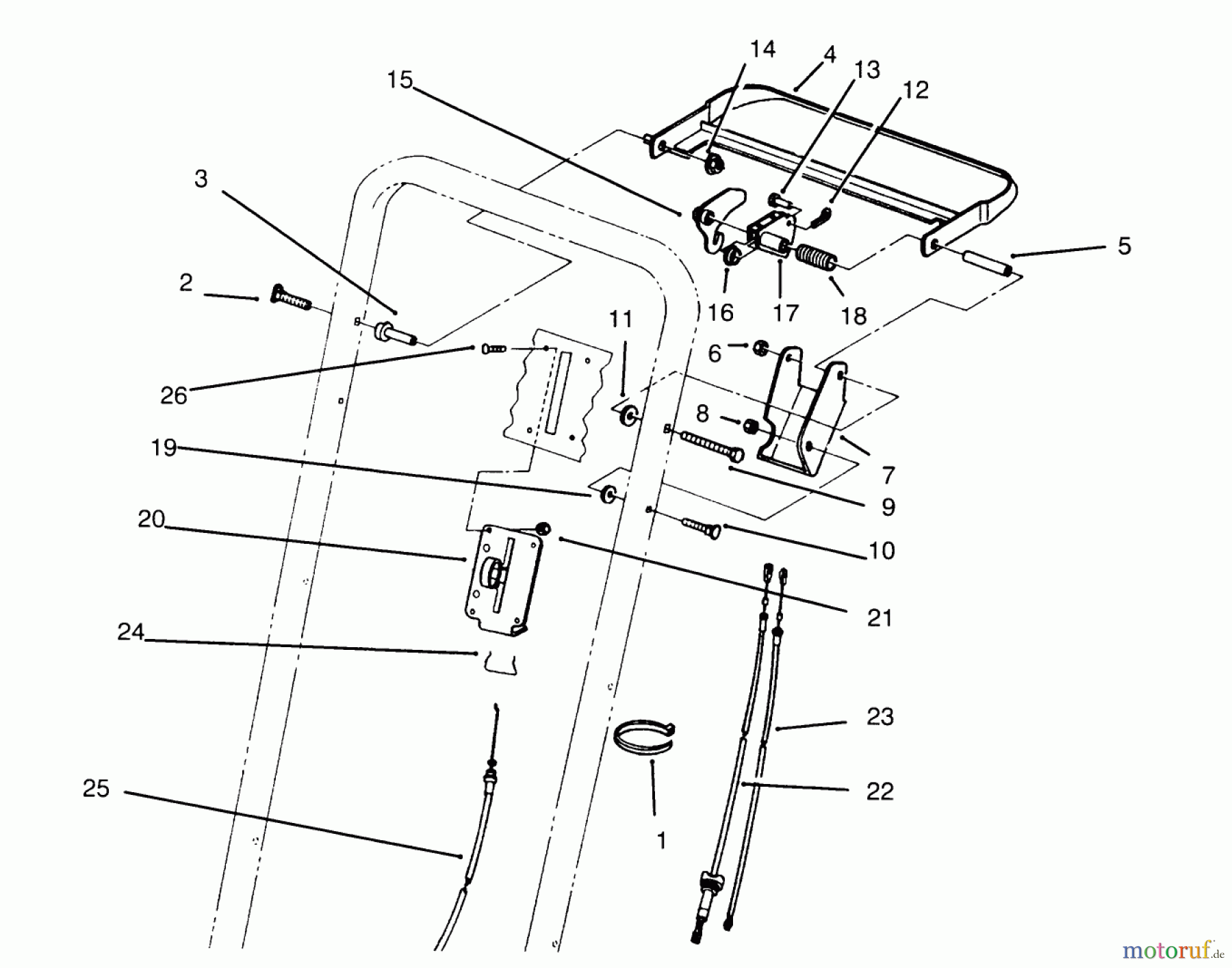  Toro Neu Mowers, Walk-Behind Seite 2 22044BC - Toro Lawnmower, 1995 (5900001-5999999) TRACTION CONTROL ASSEMBLY