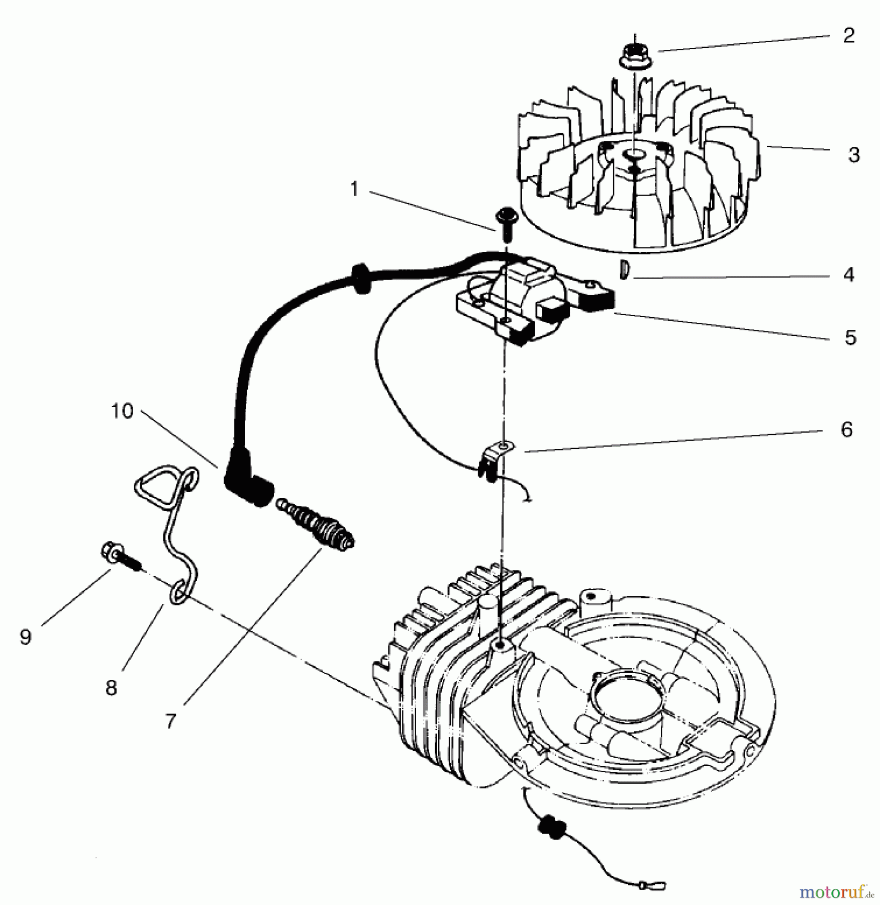  Toro Neu Mowers, Walk-Behind Seite 2 22045 - Toro Recycler Mower, 2000 (200000001-200999999) IGNITION ASSEMBLY (MODEL NO. 47PV9-7)