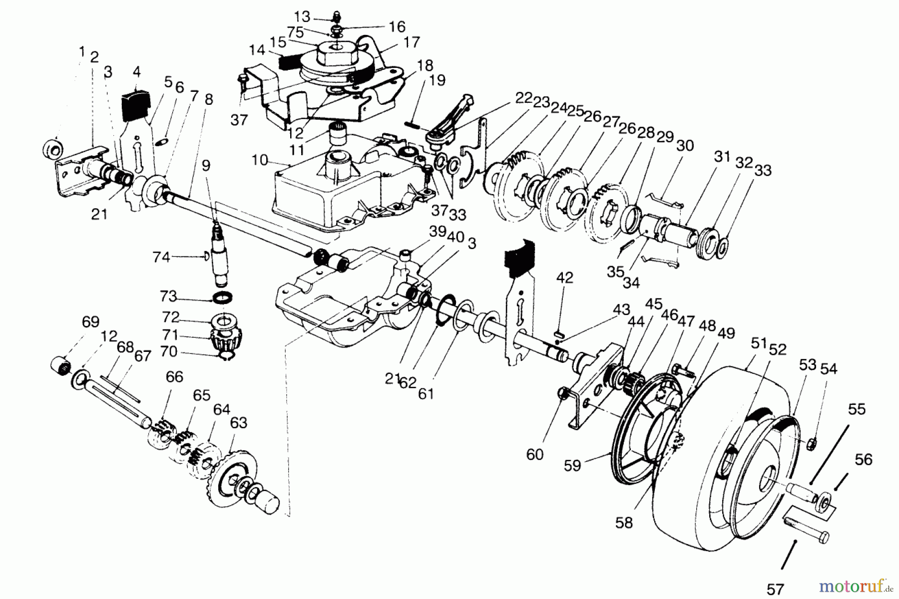  Toro Neu Mowers, Walk-Behind Seite 2 22150 - Toro Lawnmower, 1996 (6900001-6999999) GEAR CASE ASSEMBLY