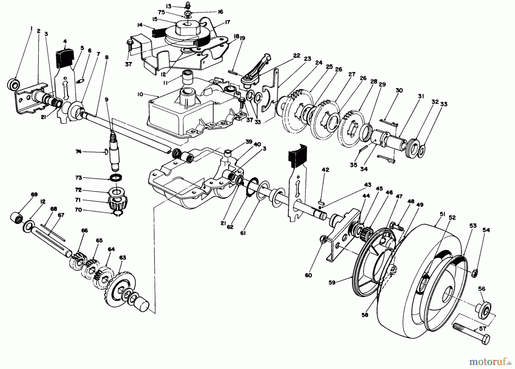  Toro Neu Mowers, Walk-Behind Seite 2 22151 - Toro Lawnmower, 1993 (3900856-3999999) GEAR CASE ASSEMBLY