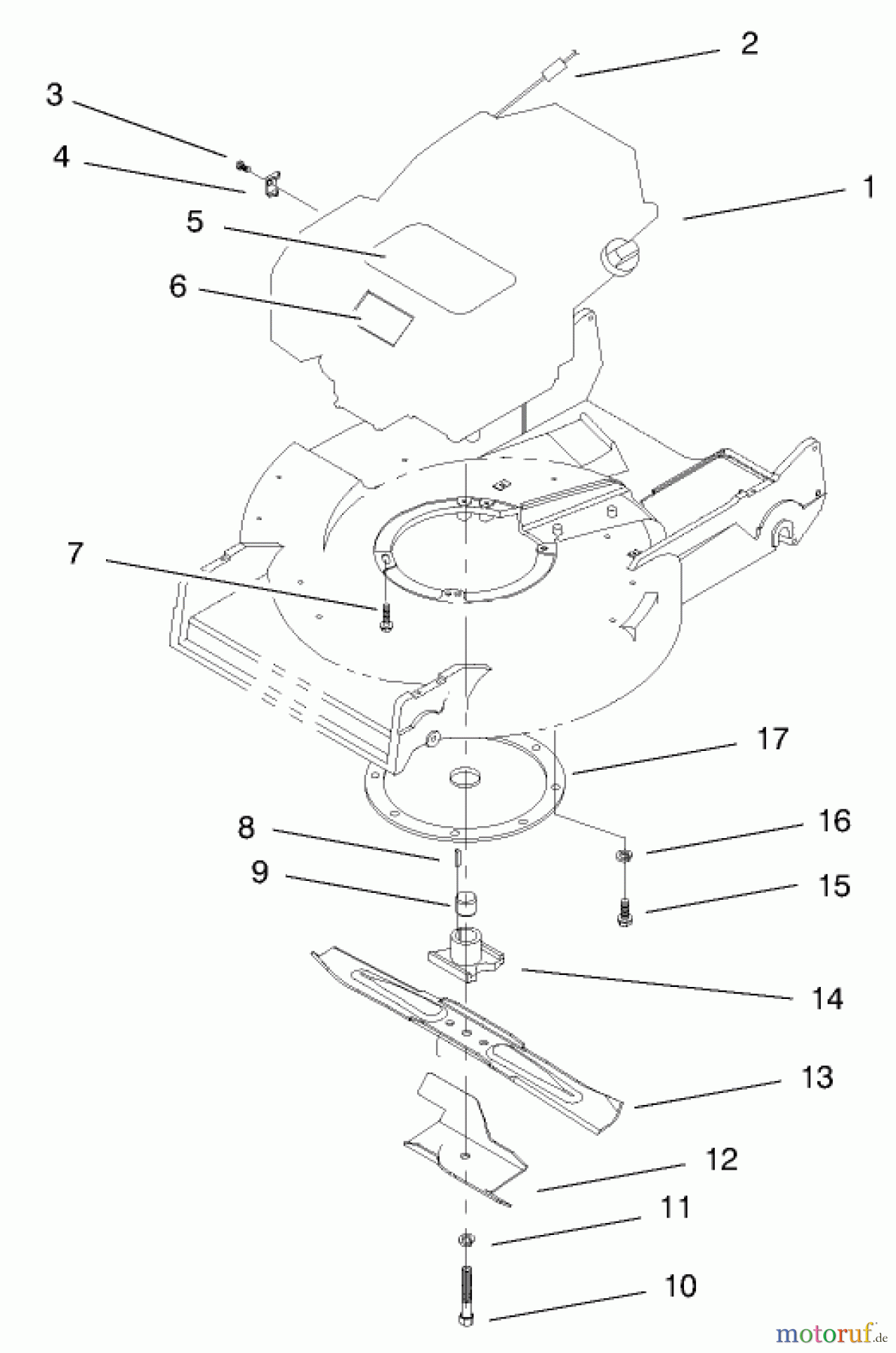  Toro Neu Mowers, Walk-Behind Seite 2 22160 - Toro Recycler Mower, 1999 (9900001-9999999) ENGINE & BLADE ASSEMBLY