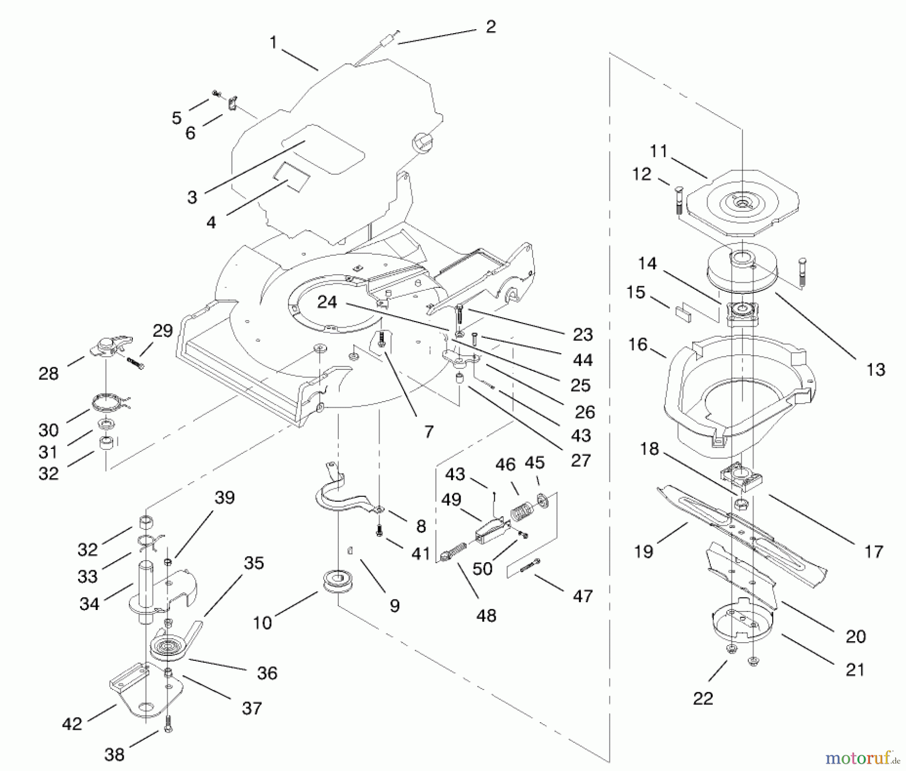  Toro Neu Mowers, Walk-Behind Seite 2 22162 - Toro Recycler Mower, 1998 (8900001-8999999) BLADE BRAKE CLUTCH ASSEMBLY