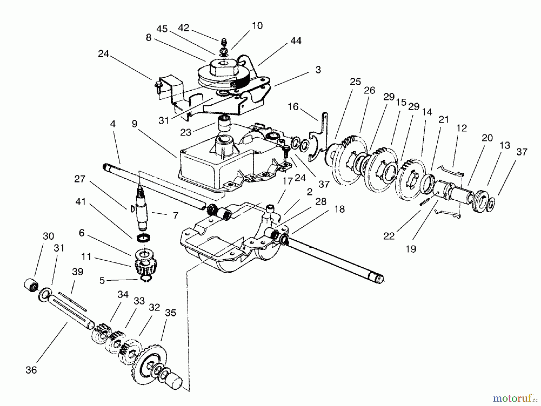  Toro Neu Mowers, Walk-Behind Seite 2 22162 - Toro Recycler Mower, 2001 (210000001-210999999) GEAR CASE ASSEMBLY NO. 74-1861