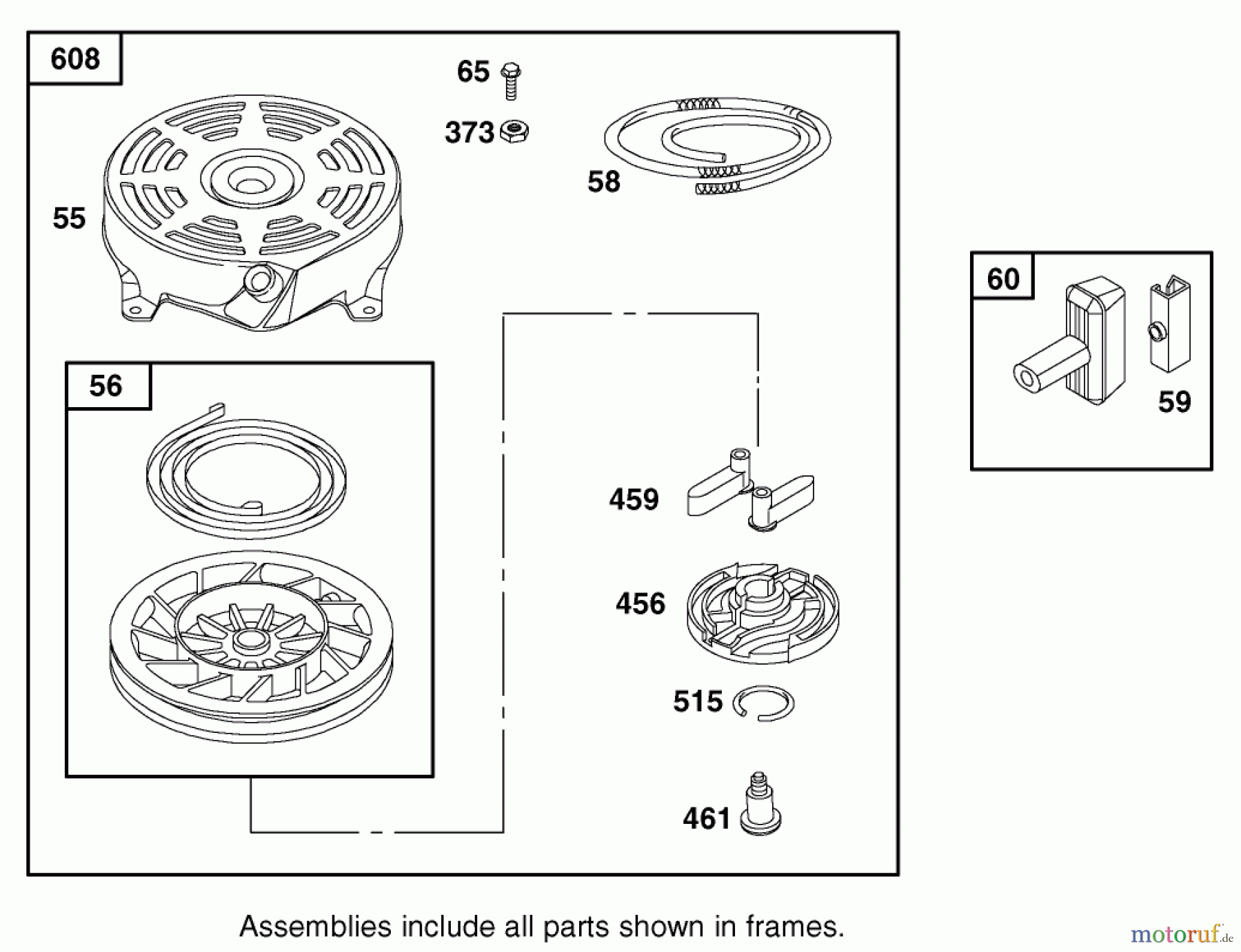  Toro Neu Mowers, Walk-Behind Seite 2 22162 - Toro Recycler Mower, 2001 (210000001-210999999) STARTER ASSEMBLY