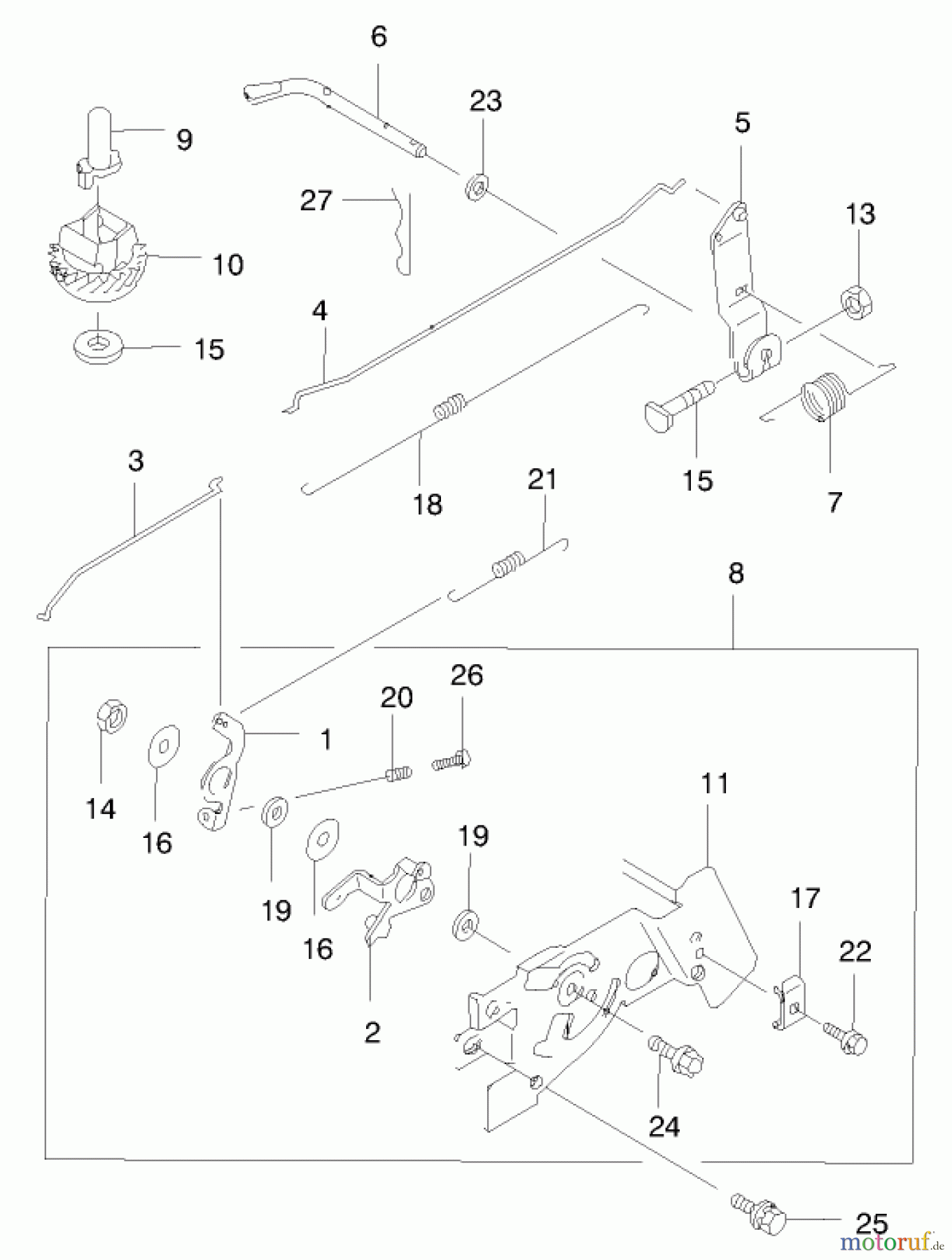  Toro Neu Mowers, Walk-Behind Seite 2 22170 - Toro Recycler Mower, 1999 (9900001-9999999) CONTROL EQUIPMENT